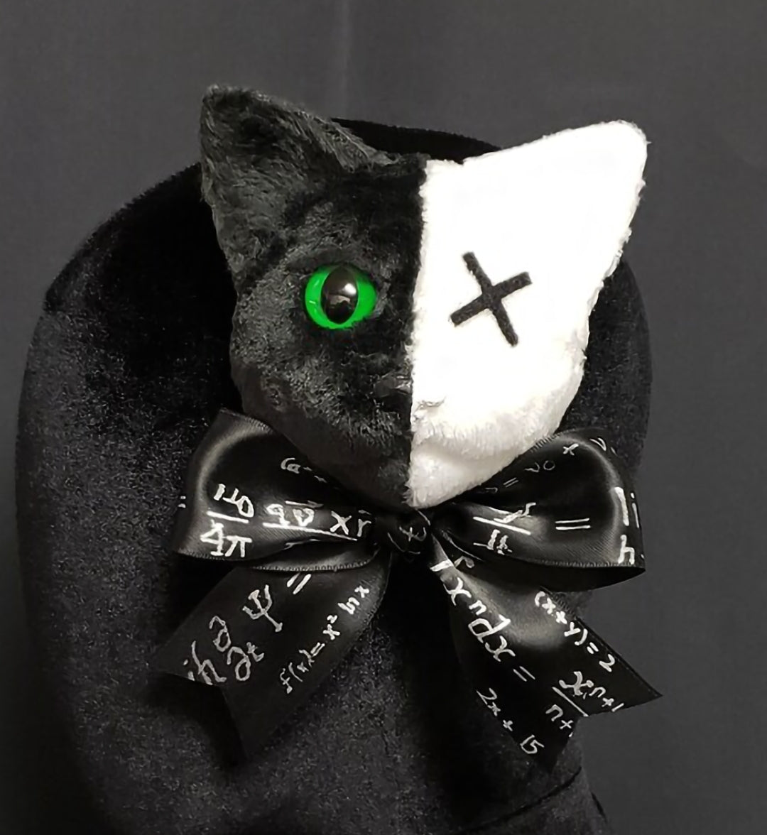 Black and White Schrödinger's Cat Fascinator ~ 9+ Eye Colors Available! ~ Made to Order