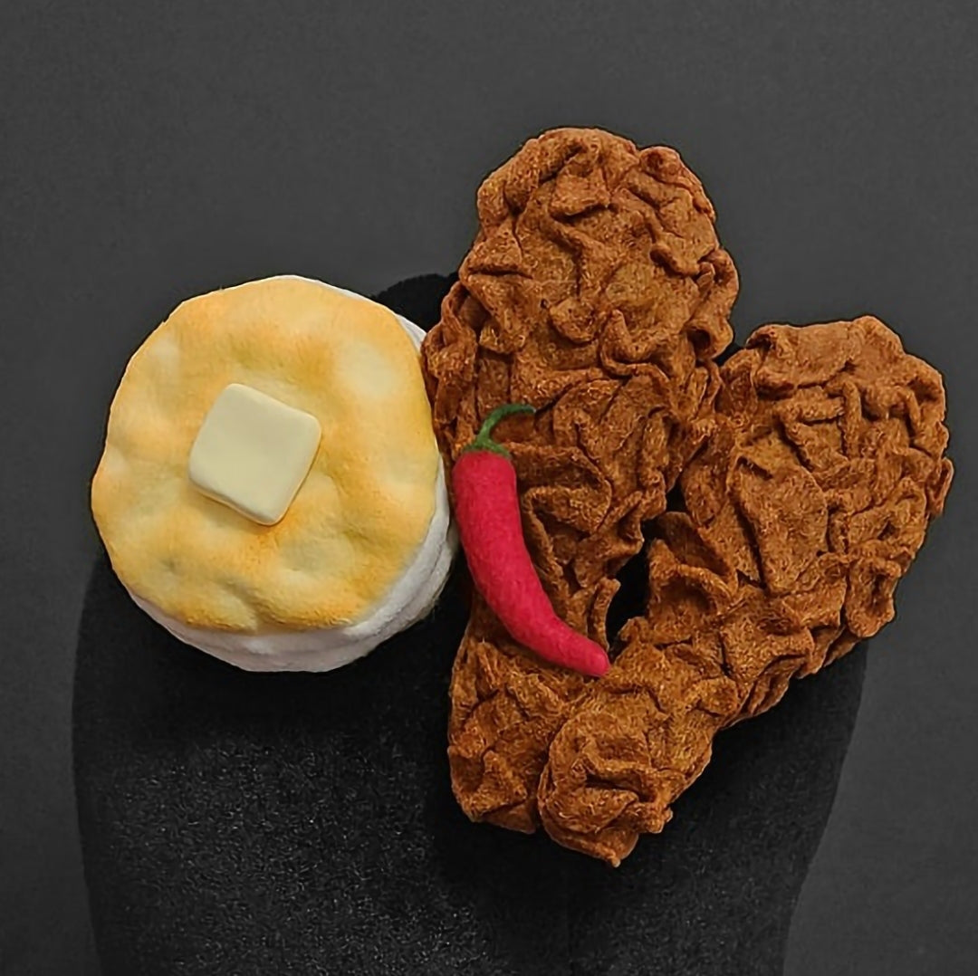 Spicy or Mild Fried Chicken and Biscuit Fascinator Hat ~ Made to Order
