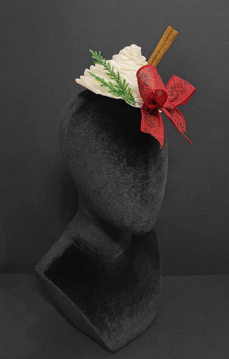 Christmas Eggnog Whipped Cream Fascinator ~ Made to Order