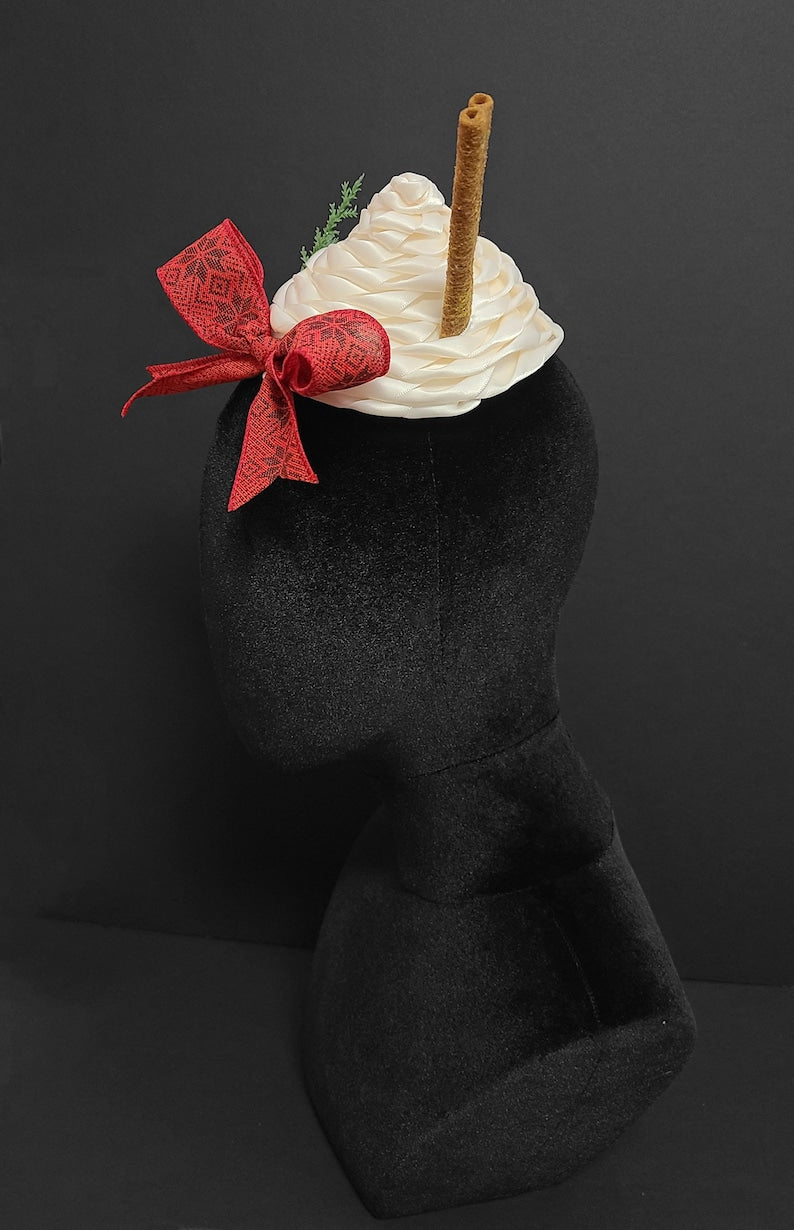Christmas Eggnog Whipped Cream Fascinator ~ Made to Order