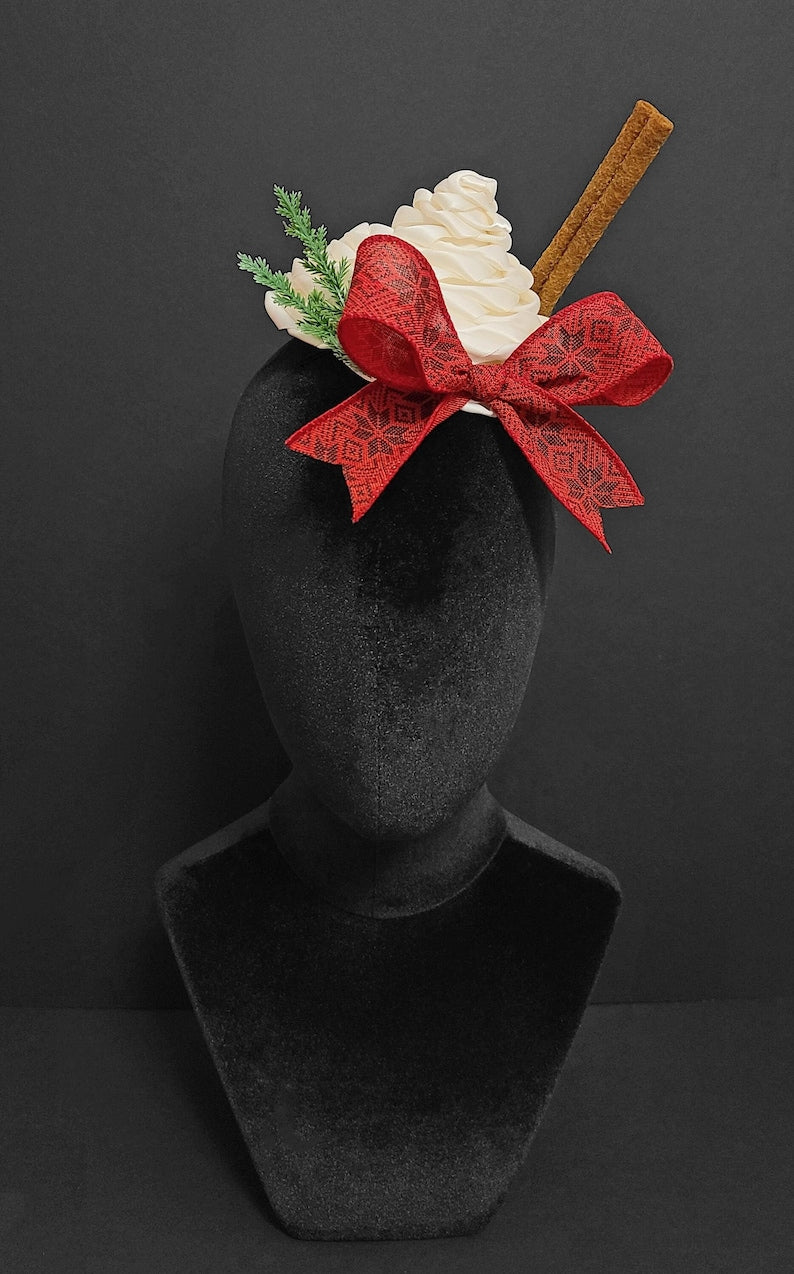 Christmas Eggnog Whipped Cream Fascinator ~ Made to Order