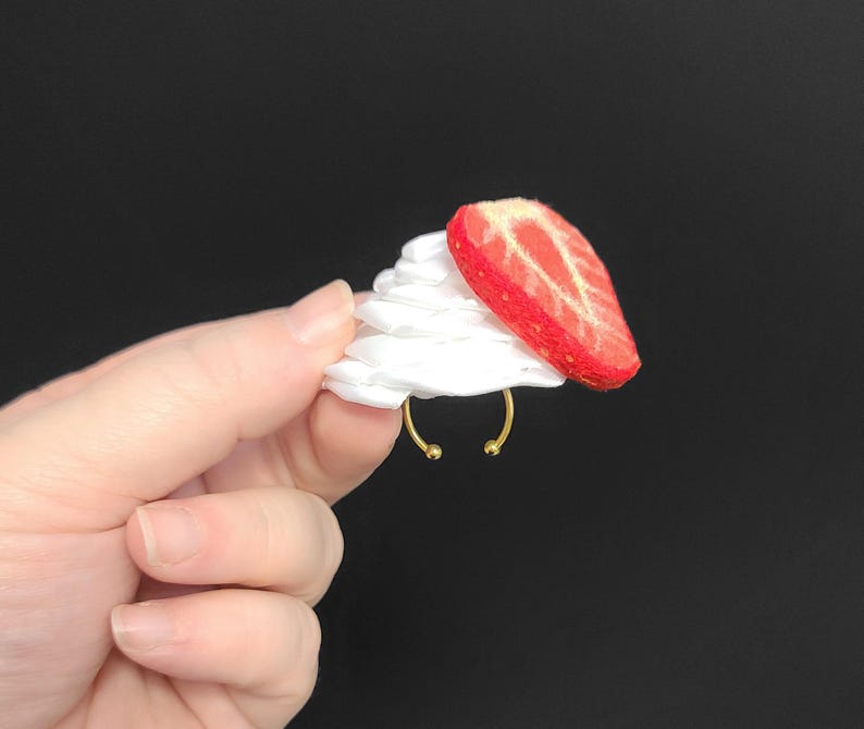 Sweet Strawberry and Cream Ring ~ Made to Order