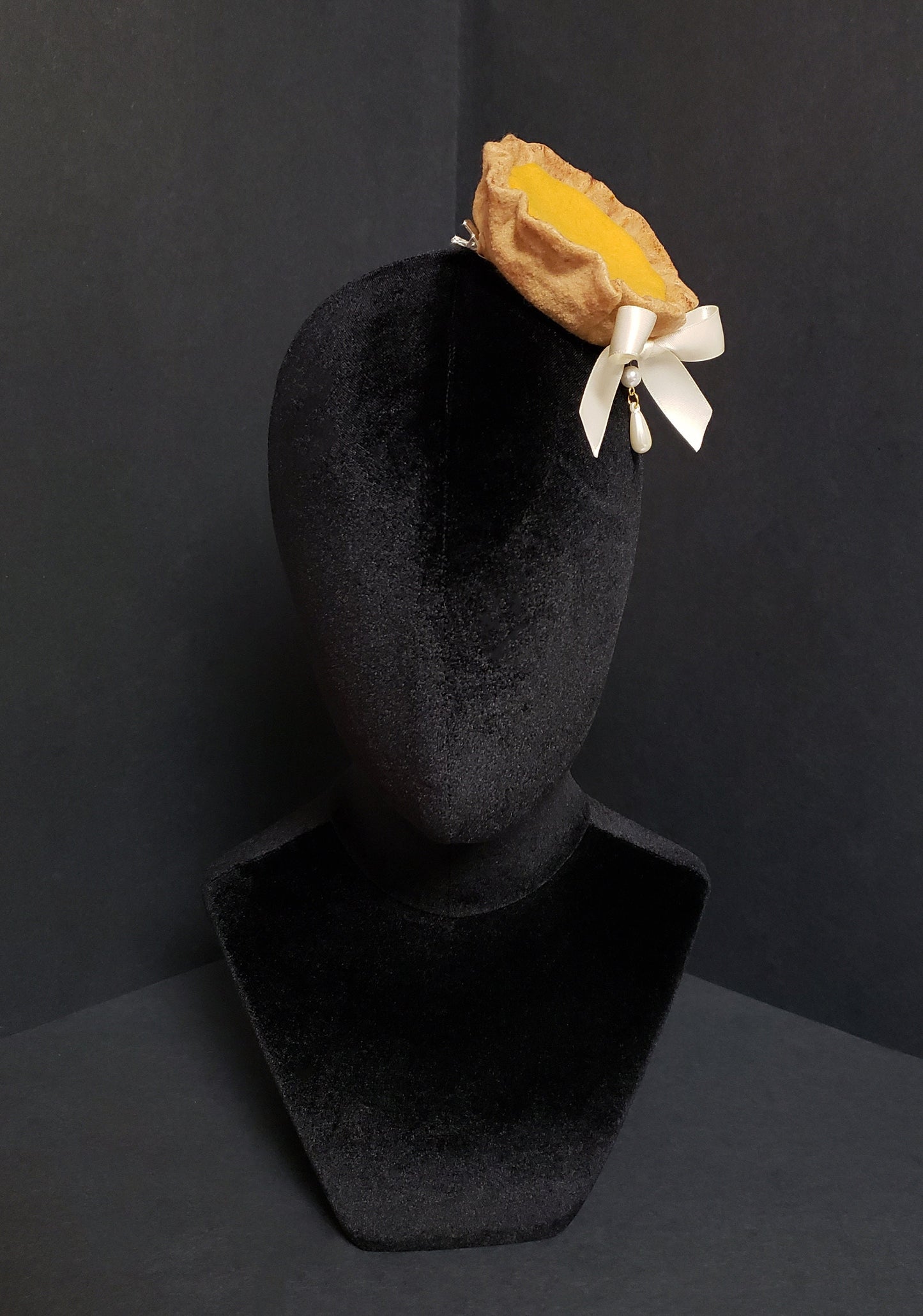 Elegant Sweet Egg Tart Dessert Fascinator or Desk Decor ~ Made to Order
