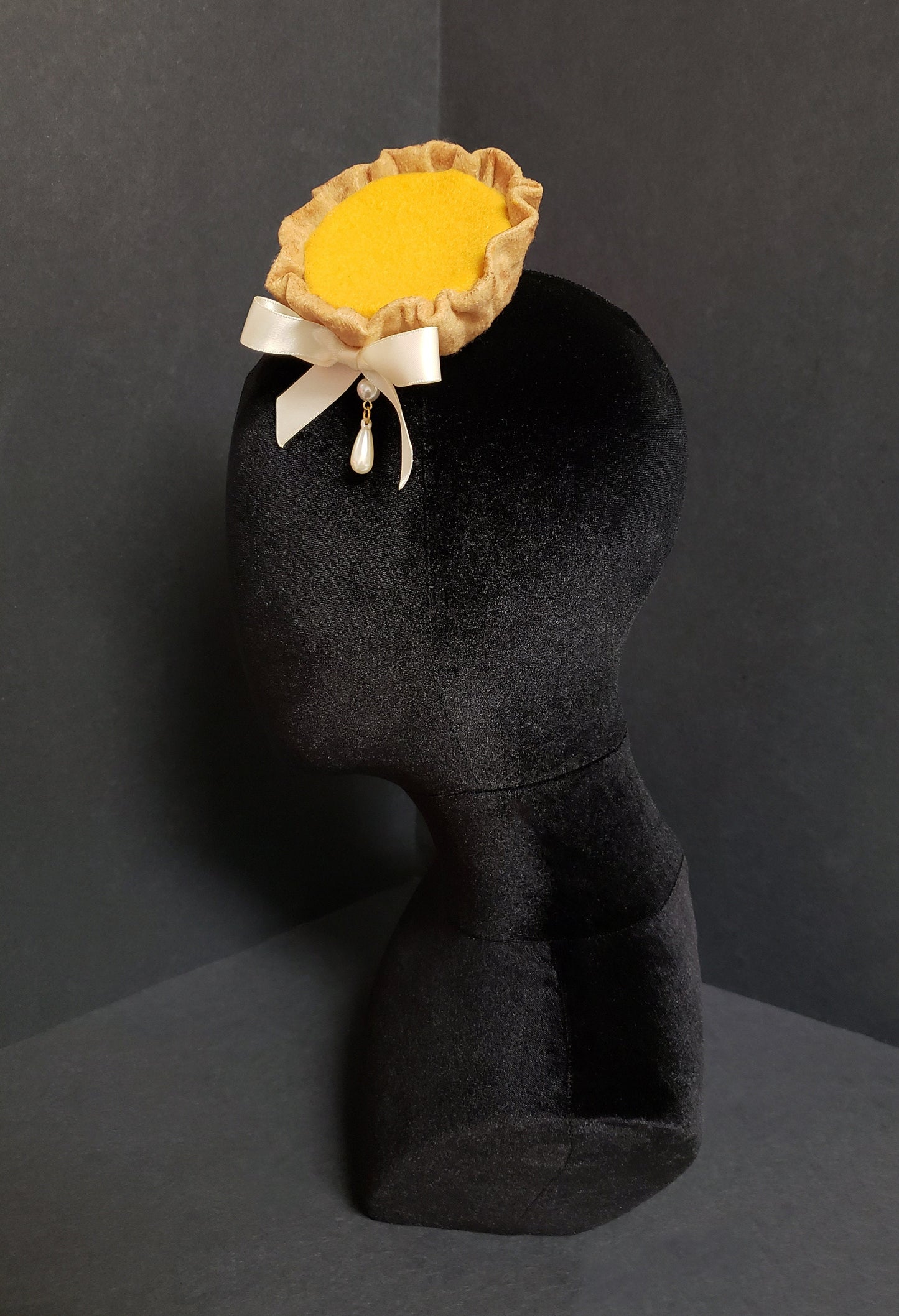 Elegant Sweet Egg Tart Dessert Fascinator or Desk Decor ~ Made to Order