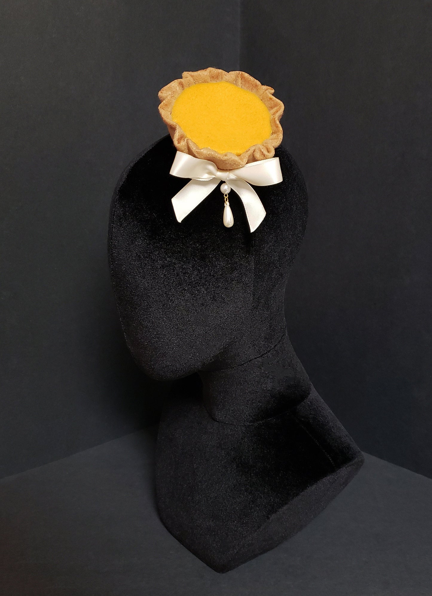 Elegant Sweet Egg Tart Dessert Fascinator or Desk Decor ~ Made to Order