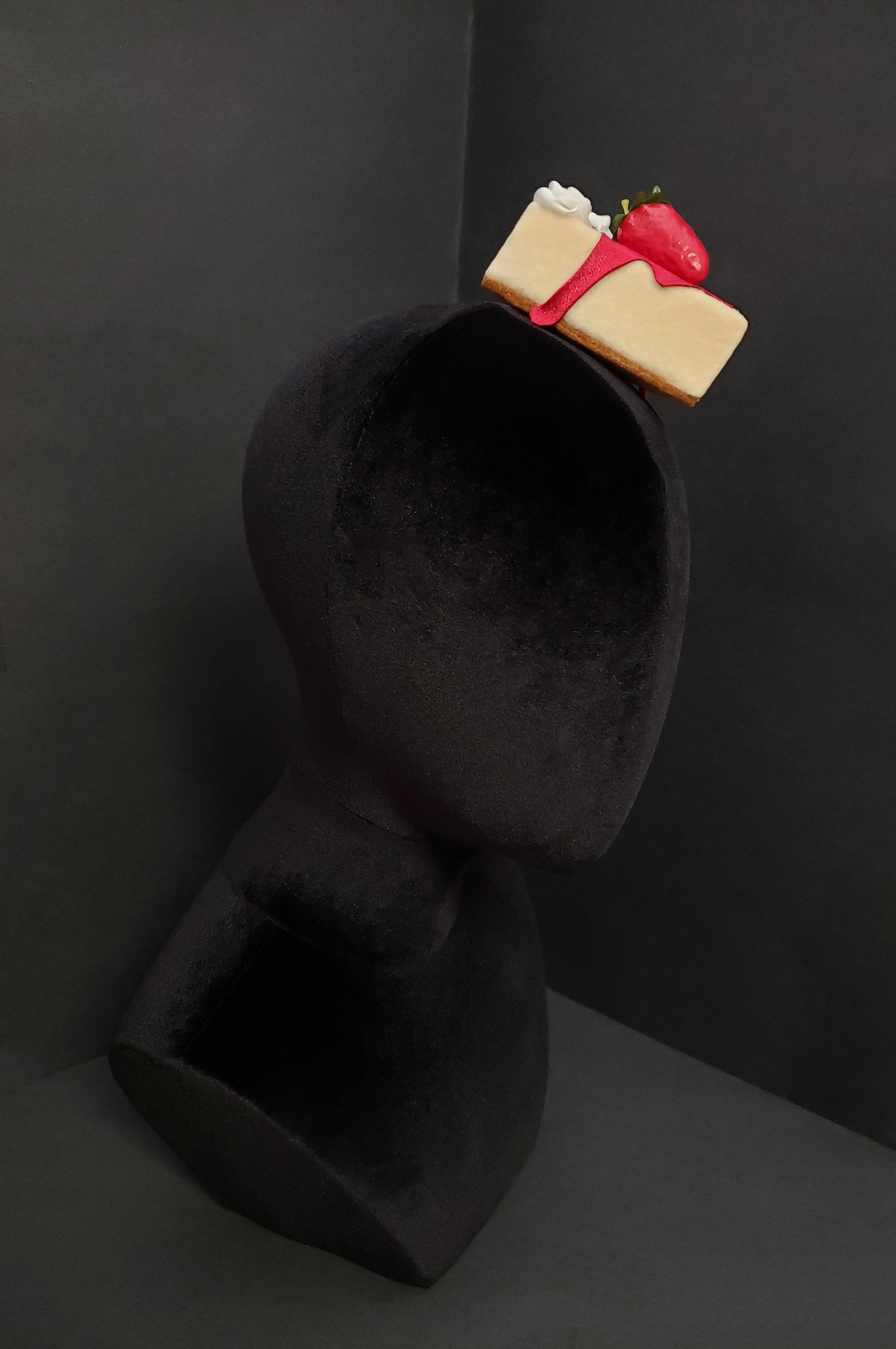 Sweet Cheesecake Slice Fascinator or Desk Decor in Plain, Strawberry, Chocolate, Raspberry, or Caramel ~ Made to Order