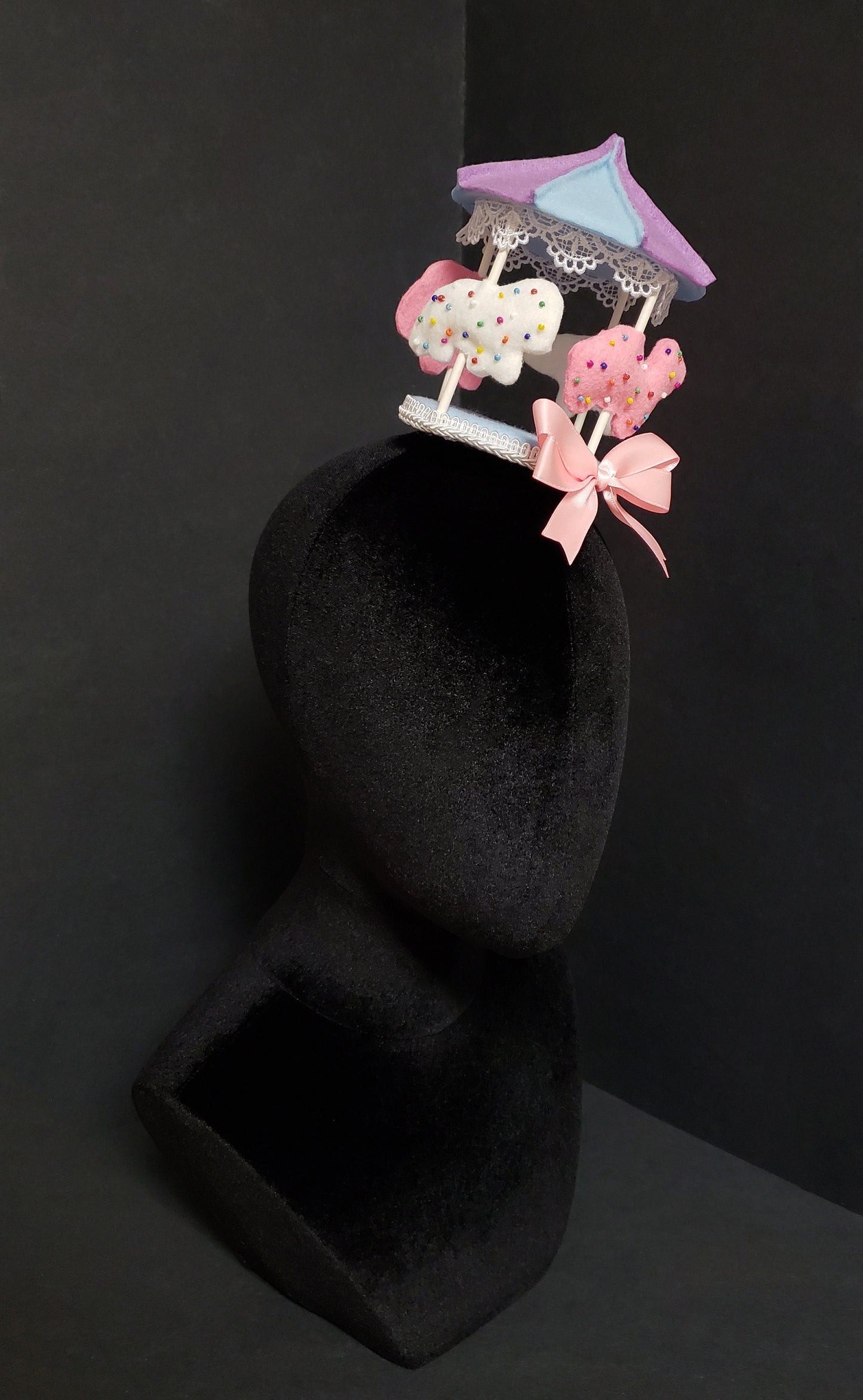 Sweet Frosted Circus Animal Cookie Carousel Hat or Desk Decor ~ Made to Order