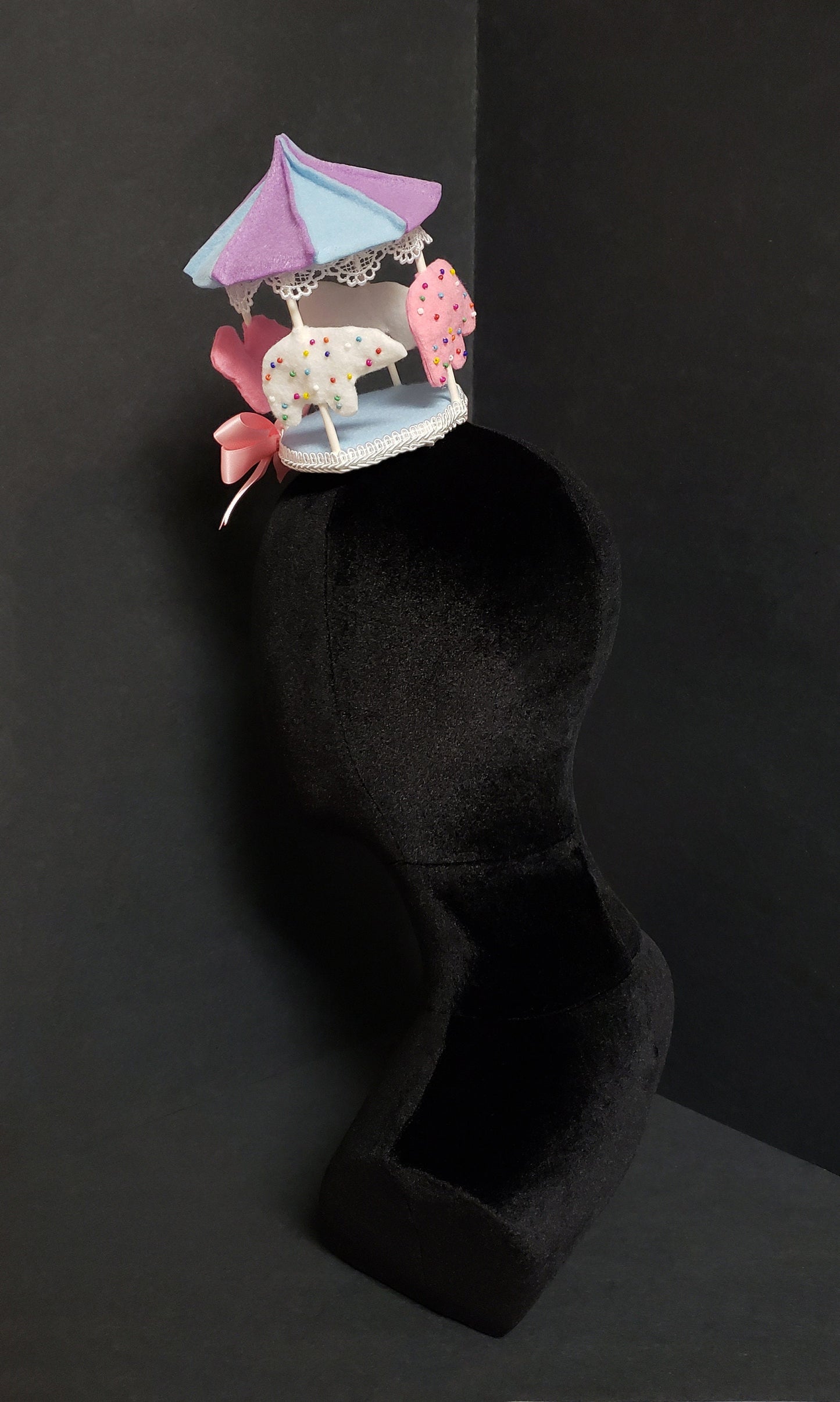 Sweet Frosted Circus Animal Cookie Carousel Hat or Desk Decor ~ Made to Order