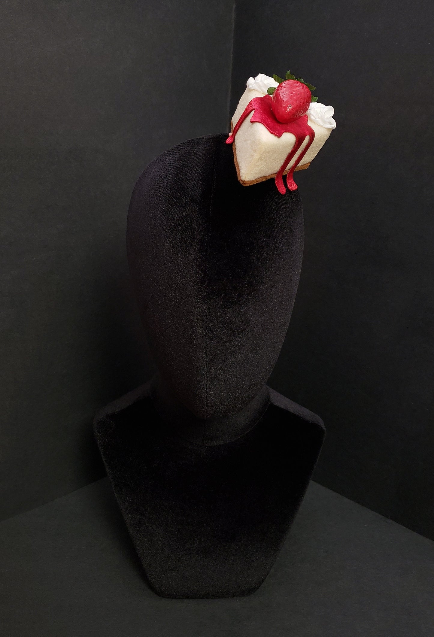 Sweet Cheesecake Slice Fascinator or Desk Decor in Plain, Strawberry, Chocolate, Raspberry, or Caramel ~ Made to Order
