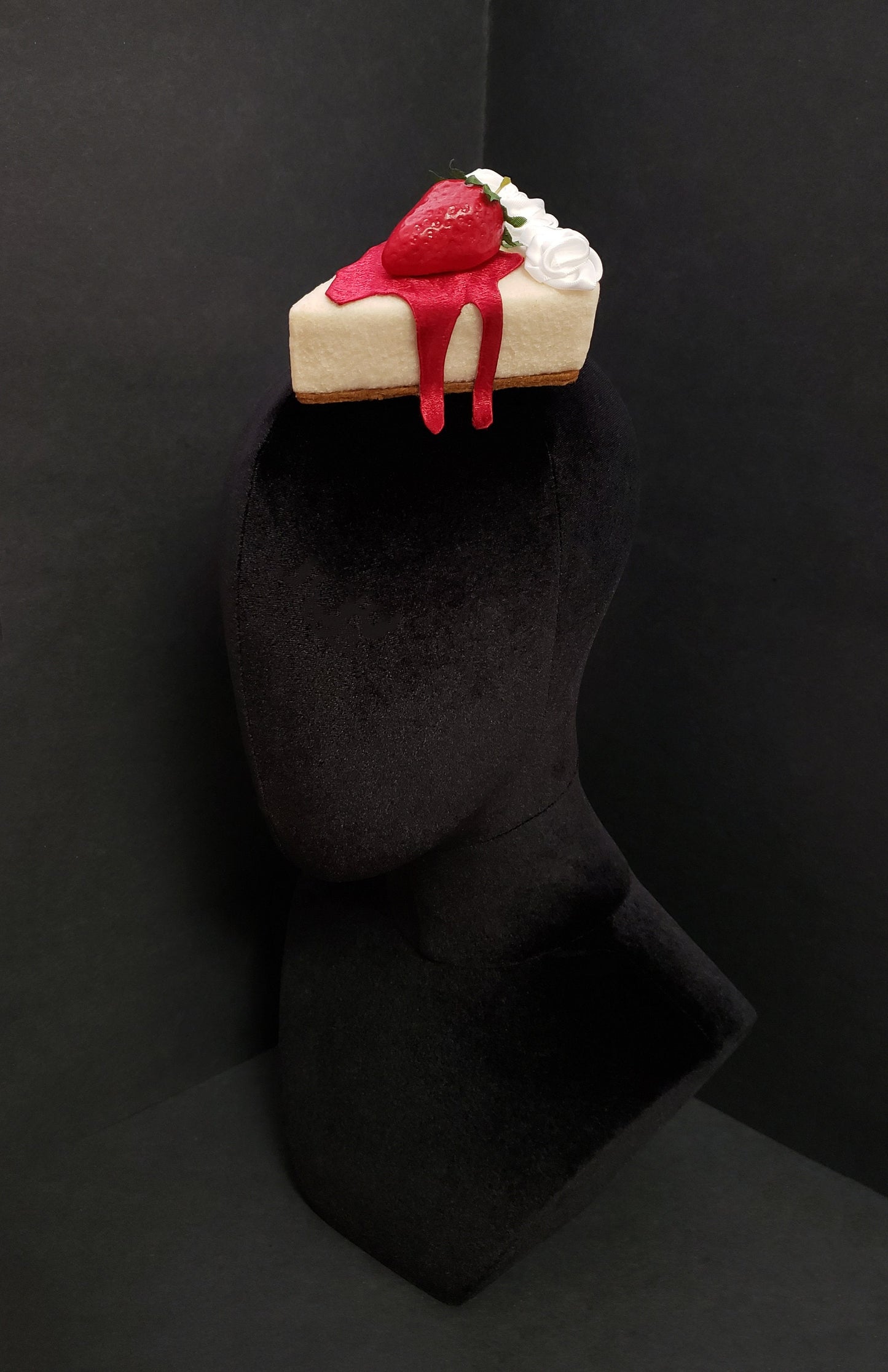 Sweet Cheesecake Slice Fascinator or Desk Decor in Plain, Strawberry, Chocolate, Raspberry, or Caramel ~ Made to Order