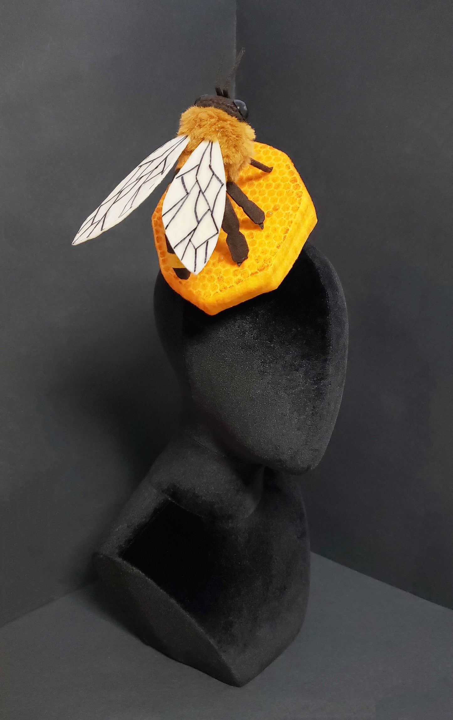 Giant Honey Bee and Honeycomb Hat Fascinator or Desk Decor ~ Made to Order