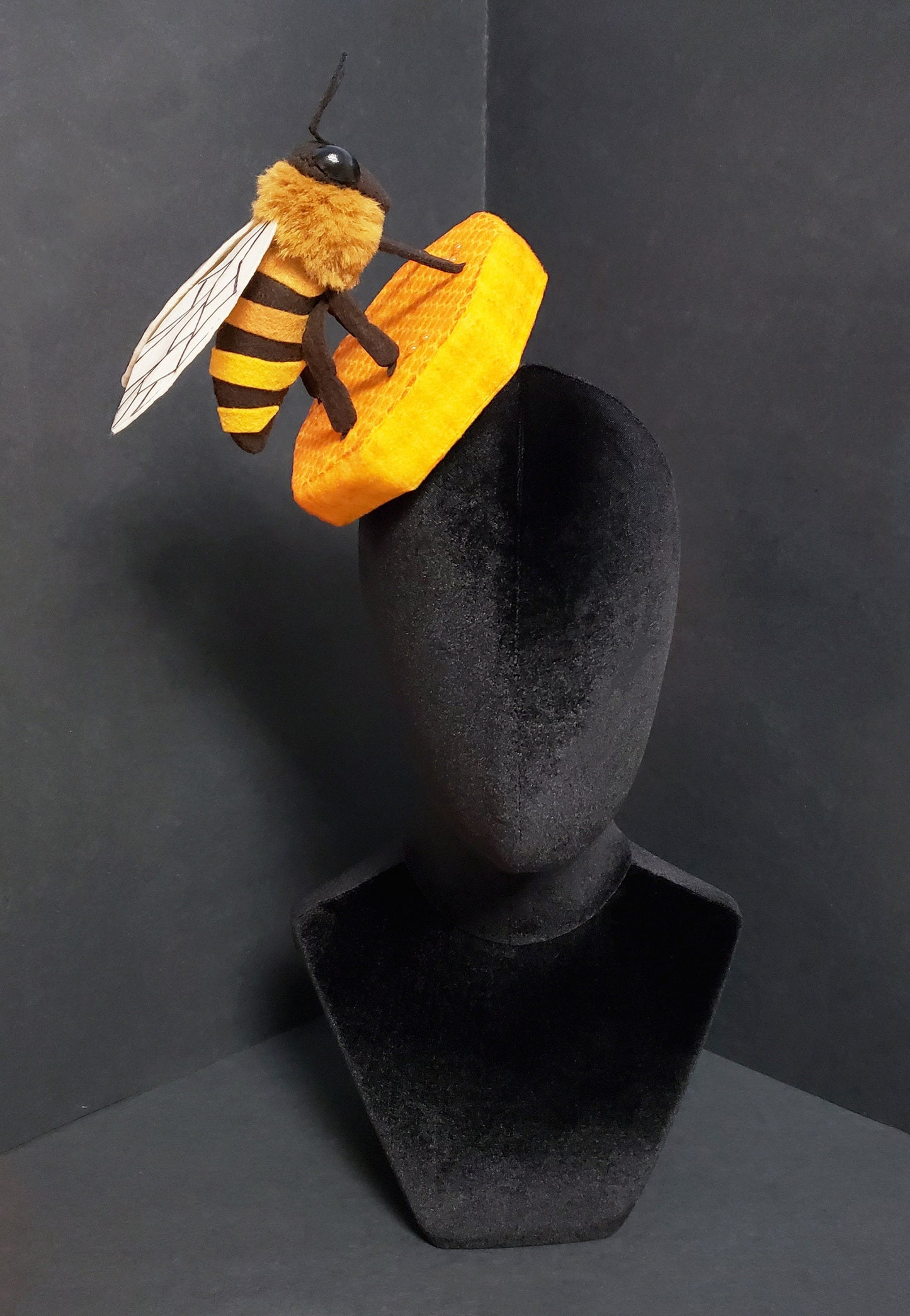 Giant Honey Bee and Honeycomb Hat Fascinator or Desk Decor ~ Made to Order