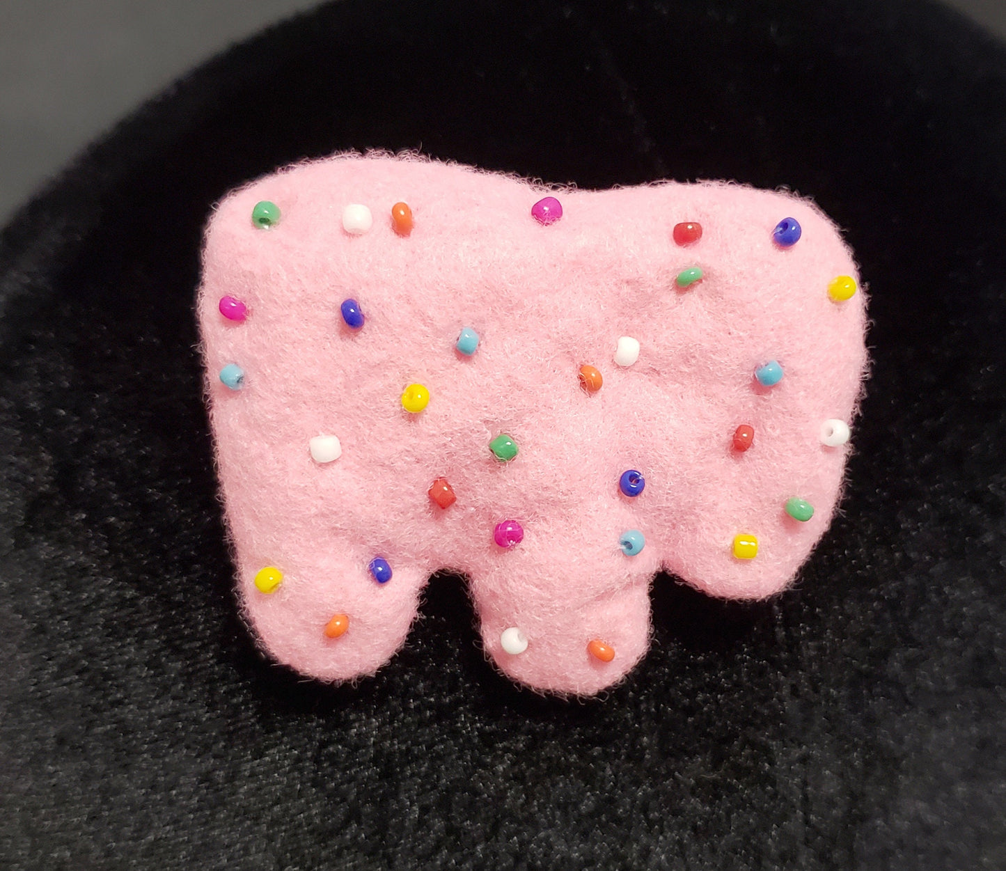 Sweet Pink and White Frosted Circus Animal Cookies Hair Clips or Pins ~ Made to Order