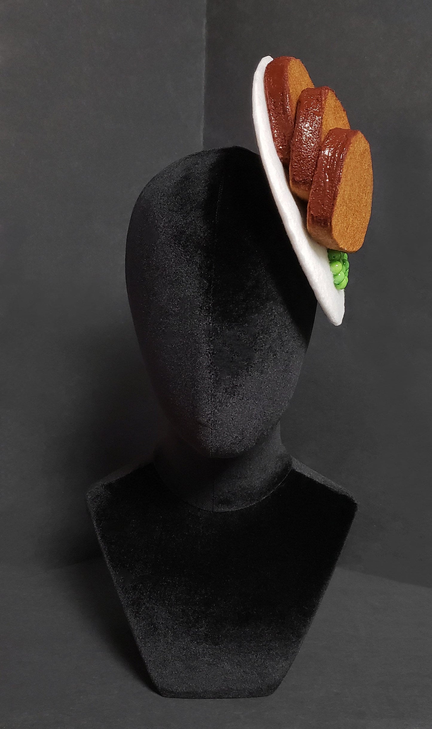 Home Cooked Meatloaf and Mashed Potatoes Dinner Fascinator Hat or Desk Deco ~ Made to Order