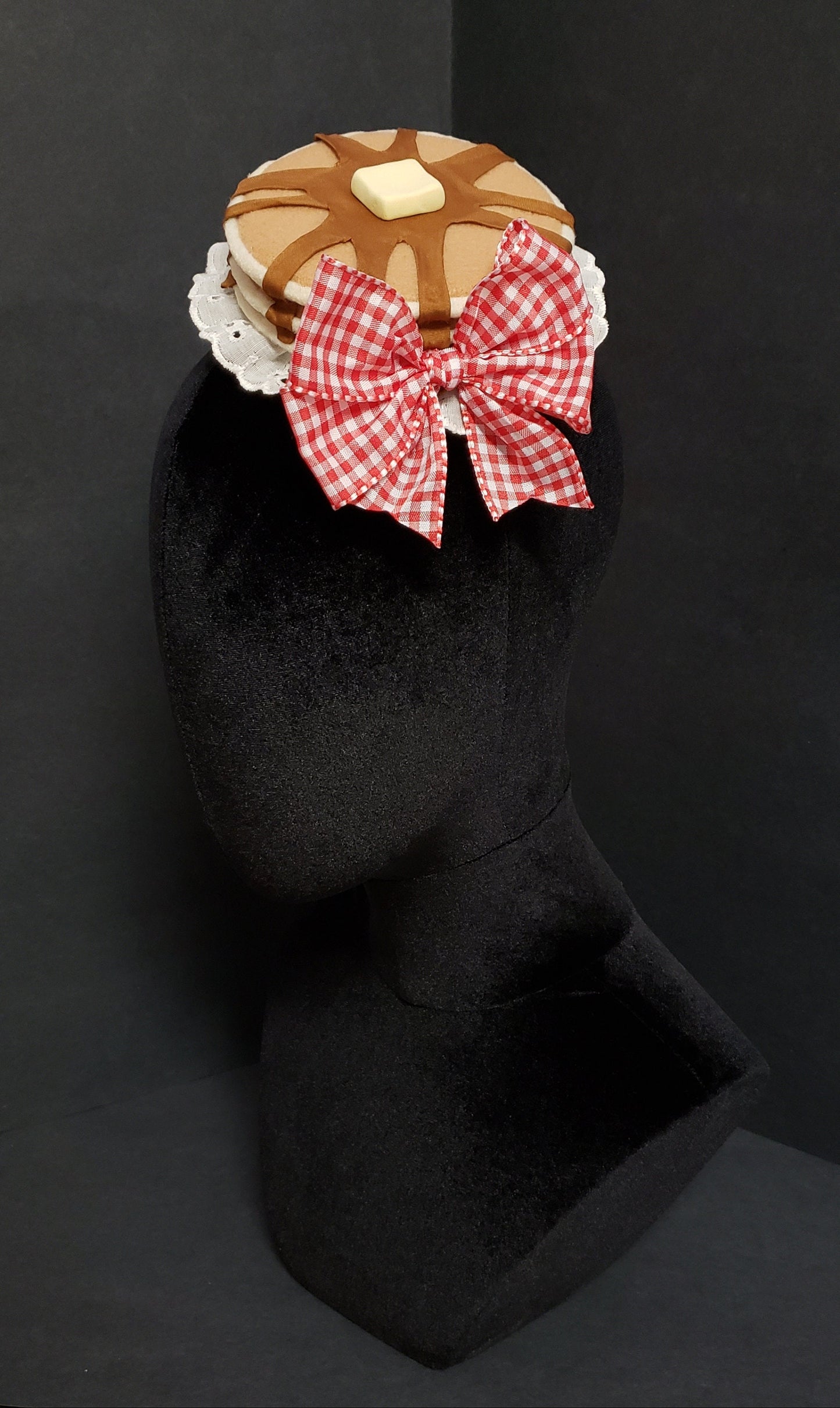 Sweet Old Fashioned Maple Syrup Pancakes and Butter Fascinator Hat or Desk Decor ~ Made to Order