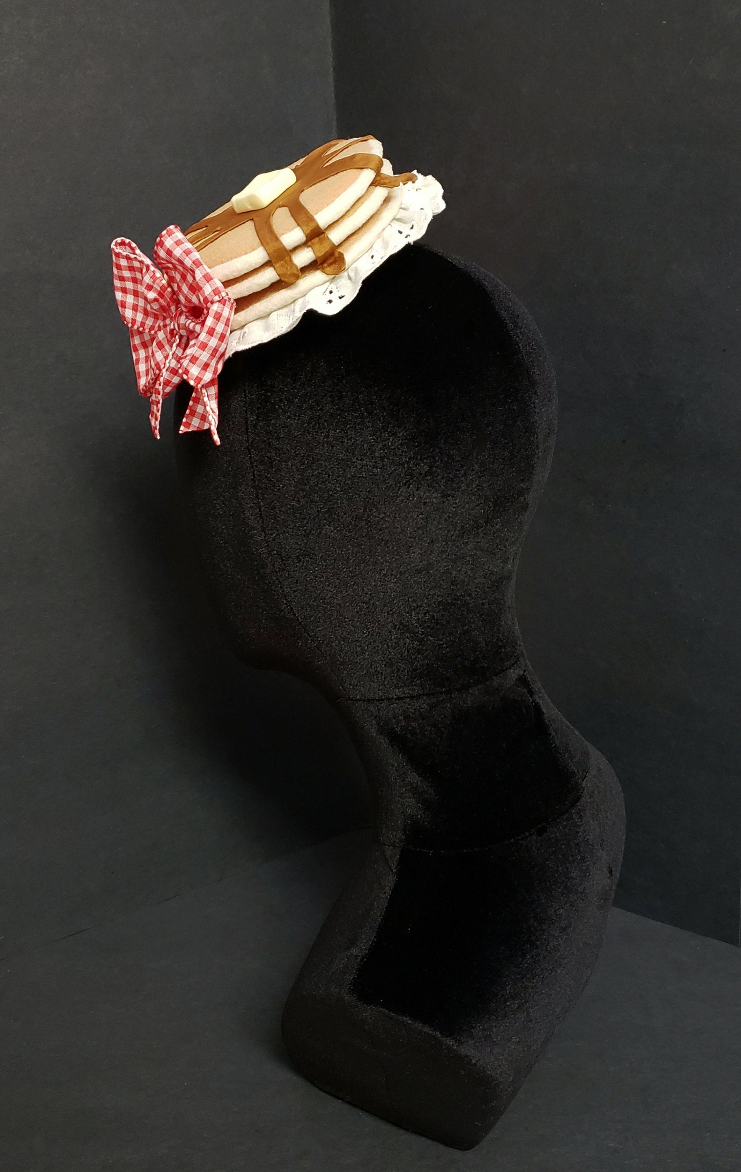 Sweet Old Fashioned Maple Syrup Pancakes and Butter Fascinator Hat or Desk Decor ~ Made to Order