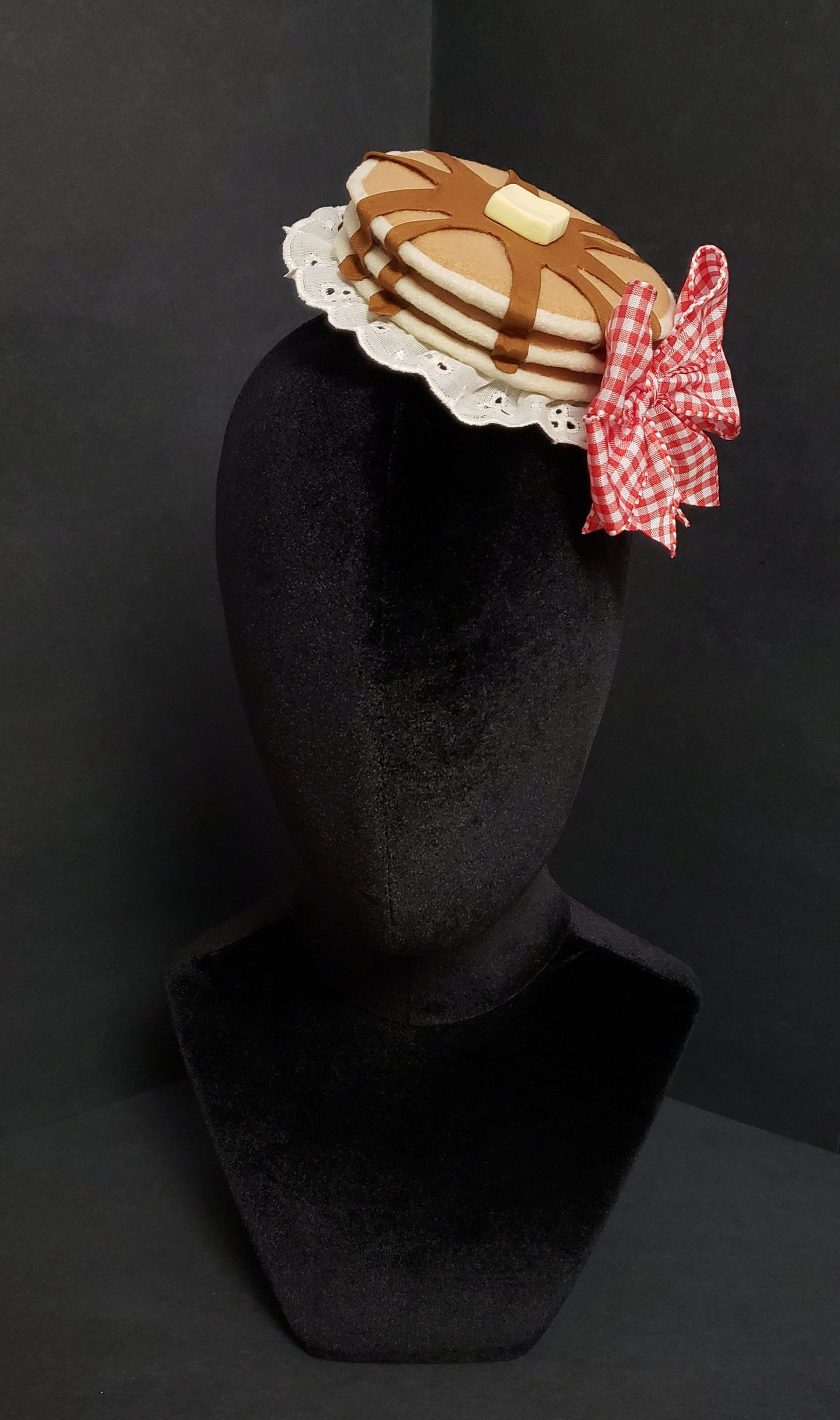 Sweet Old Fashioned Maple Syrup Pancakes and Butter Fascinator Hat or Desk Decor ~ Made to Order