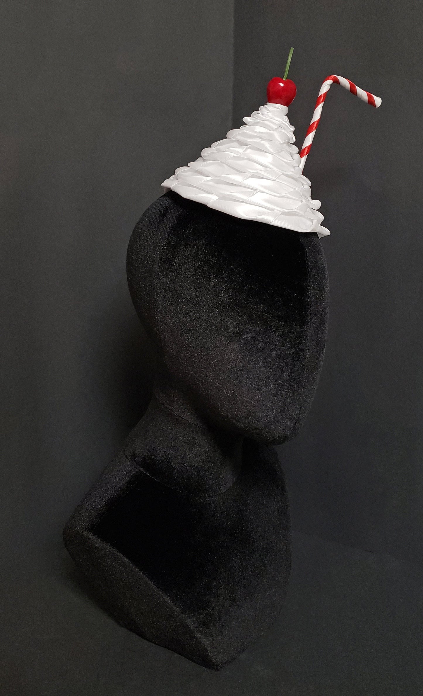 Sweet Whipped Cream Diner Milkshake Hat ~ Cherry, Strawberry, or Chocolate ~ 5 Straw Colors ~ Made to Order