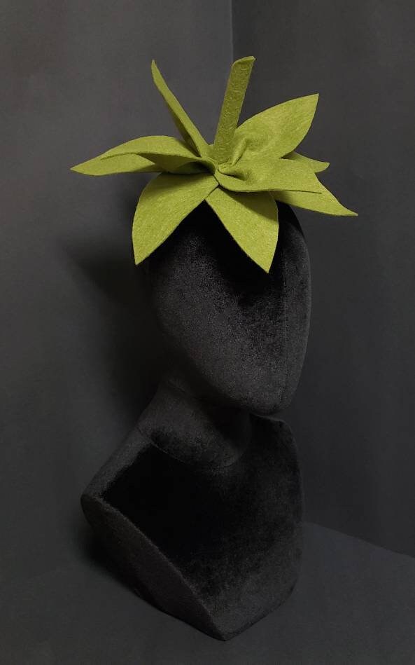Sweet Green Leaves Strawberry Top Fascinator ~ Made to Order