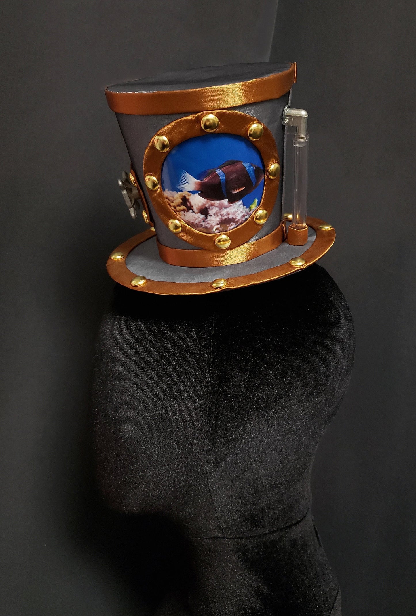 Nautical Steampunk Aquarium Porthole Top Hat ~ Made to Order