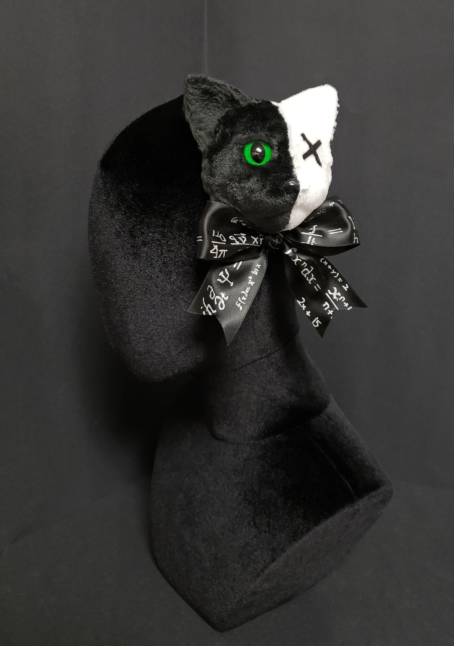 Black and White Schrödinger's Cat Fascinator ~ 9+ Eye Colors Available! ~ Made to Order
