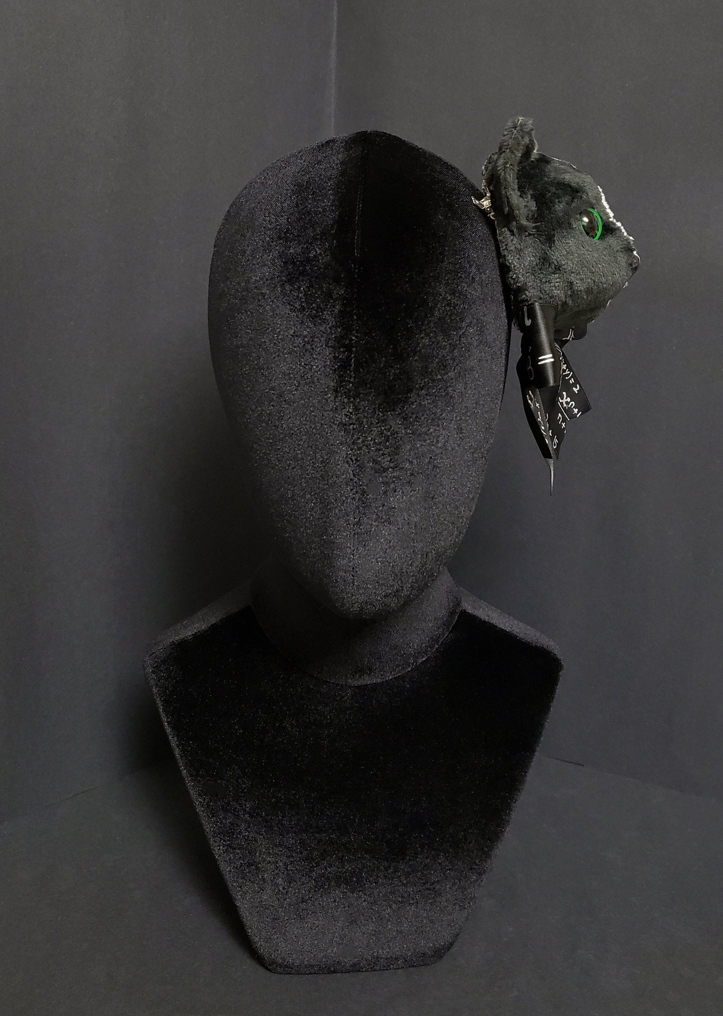 Black and White Schrödinger's Cat Fascinator ~ 9+ Eye Colors Available! ~ Made to Order