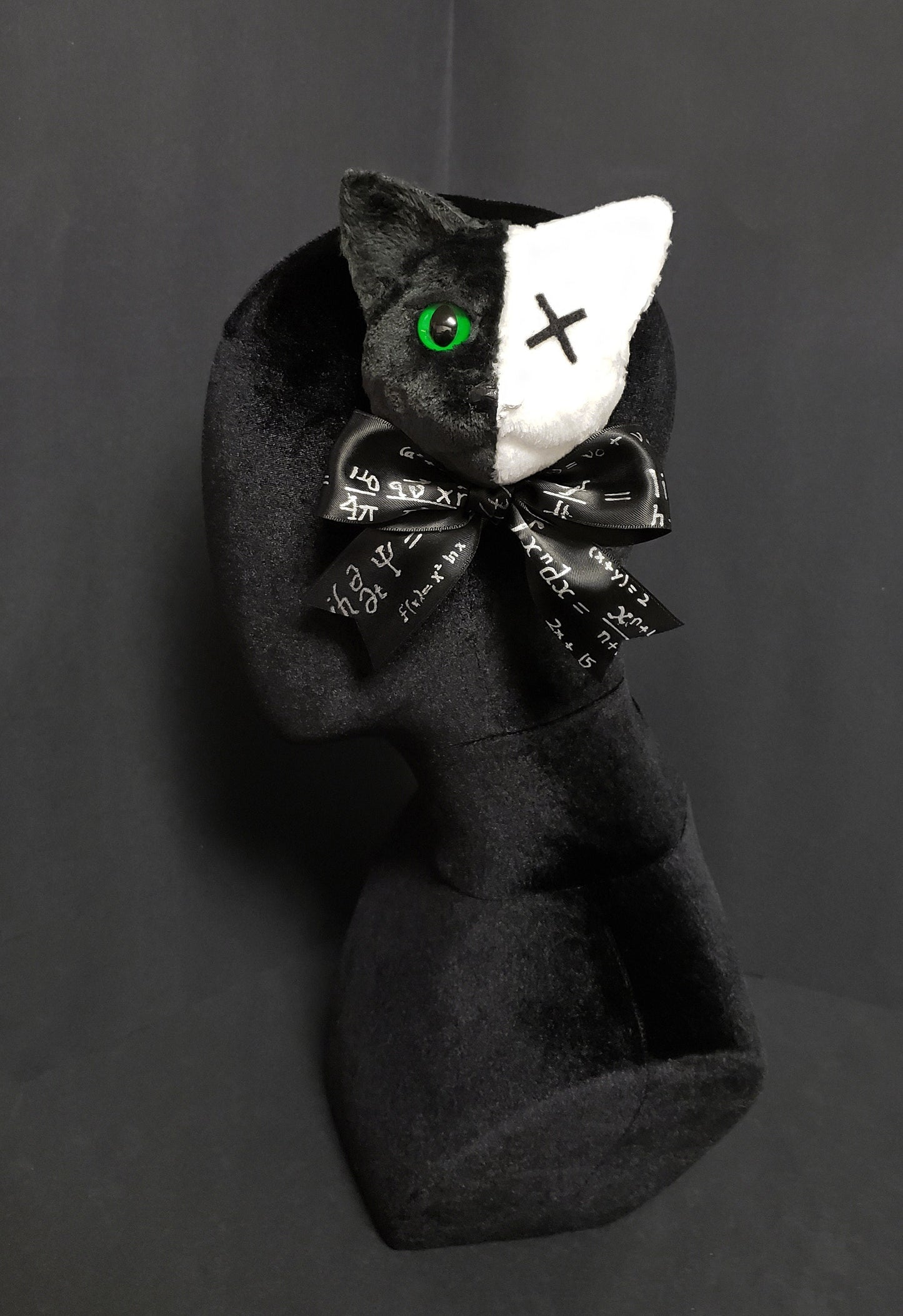 Black and White Schrödinger's Cat Fascinator ~ 9+ Eye Colors Available! ~ Made to Order