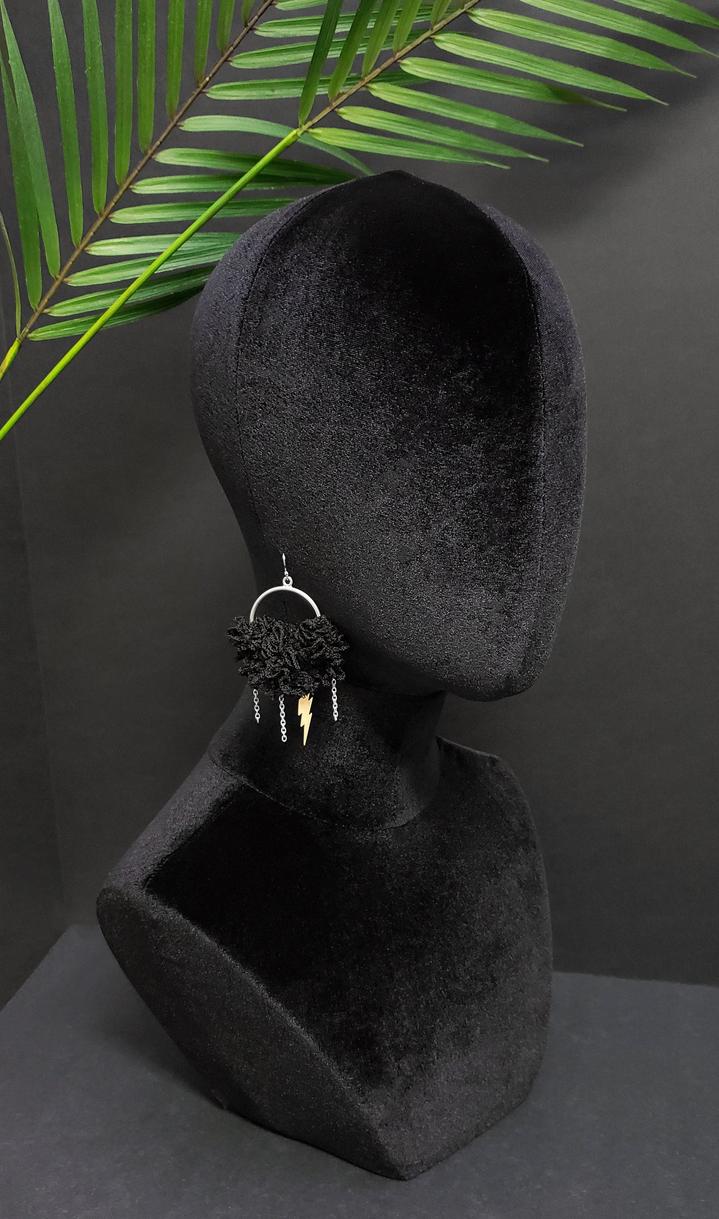 Stormy Rain Clouds and Lightning Bolt Earrings ~ Made to Order