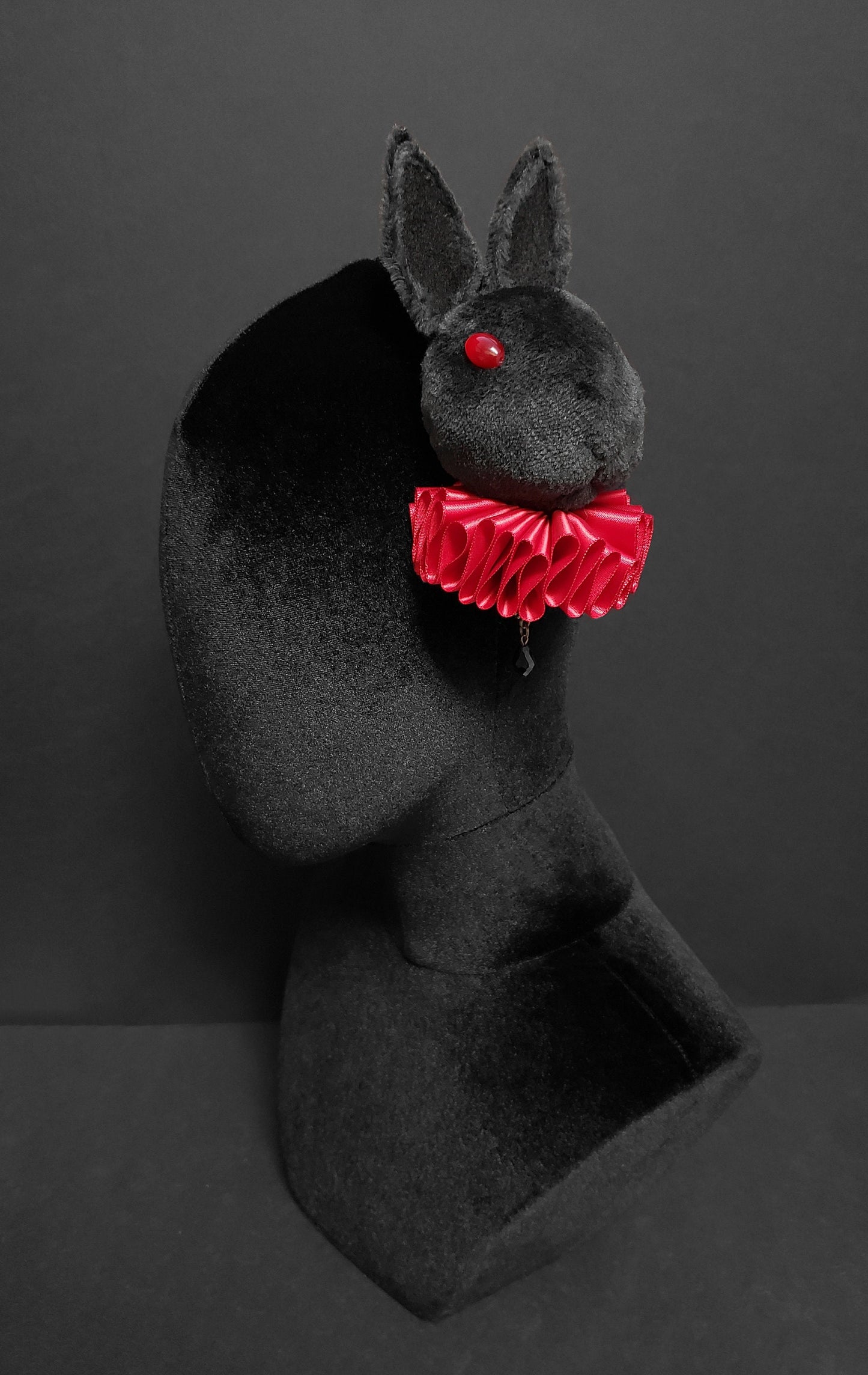 Vampiric Nobility Rabbit Fascinator ~ 2 Rabbit and 5 Ruff Colors Available! ~ Made to Order