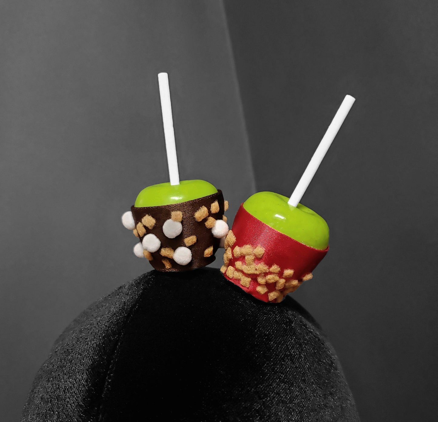 Sweet Fair Mini Candy and Caramel Apple Hair Clips, Place Setting, or Party Favors ~ Made to Order