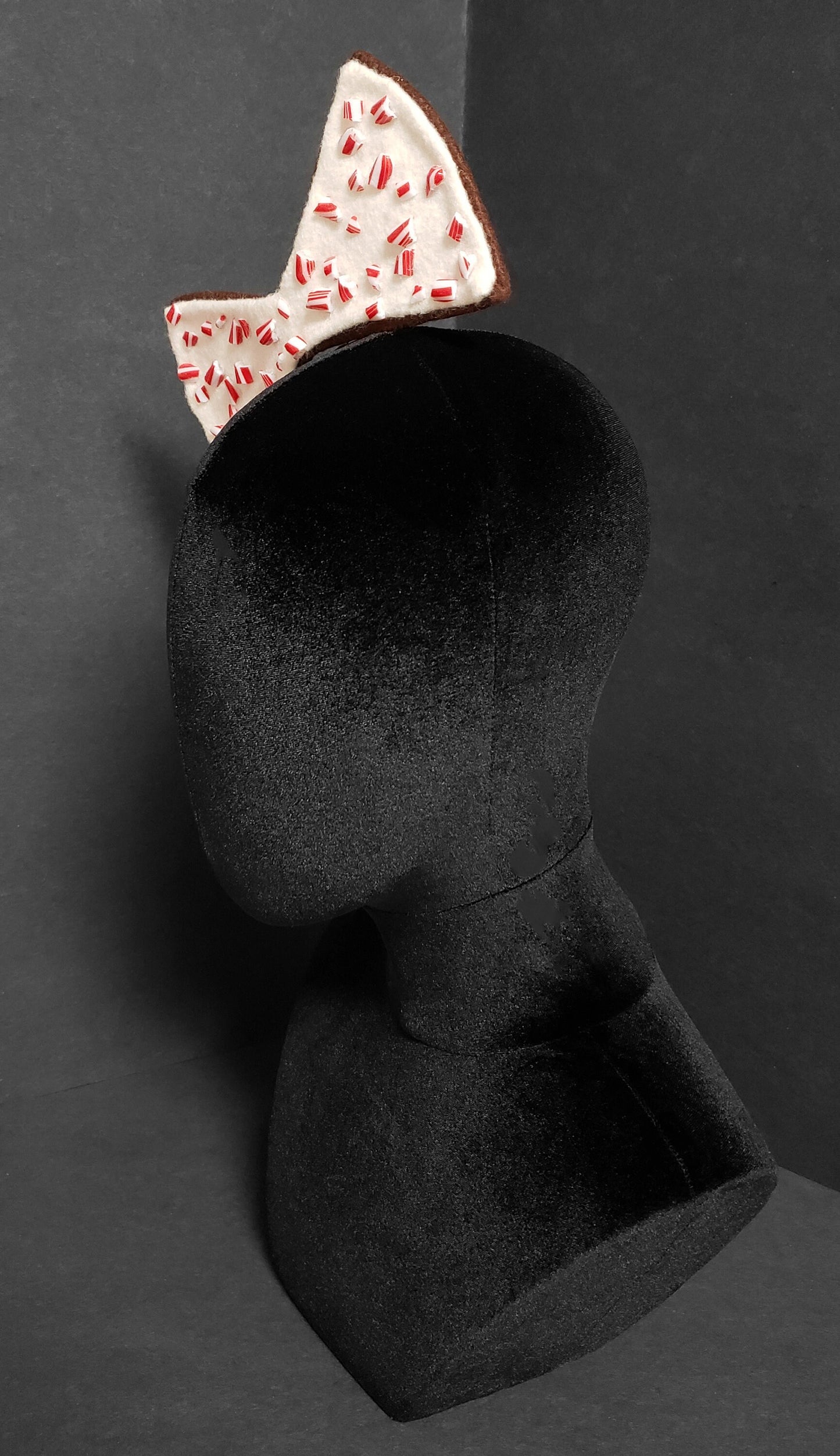 Sweet Chocolate Peppermint Bark Christmas Bow Headband ~ Made to Order