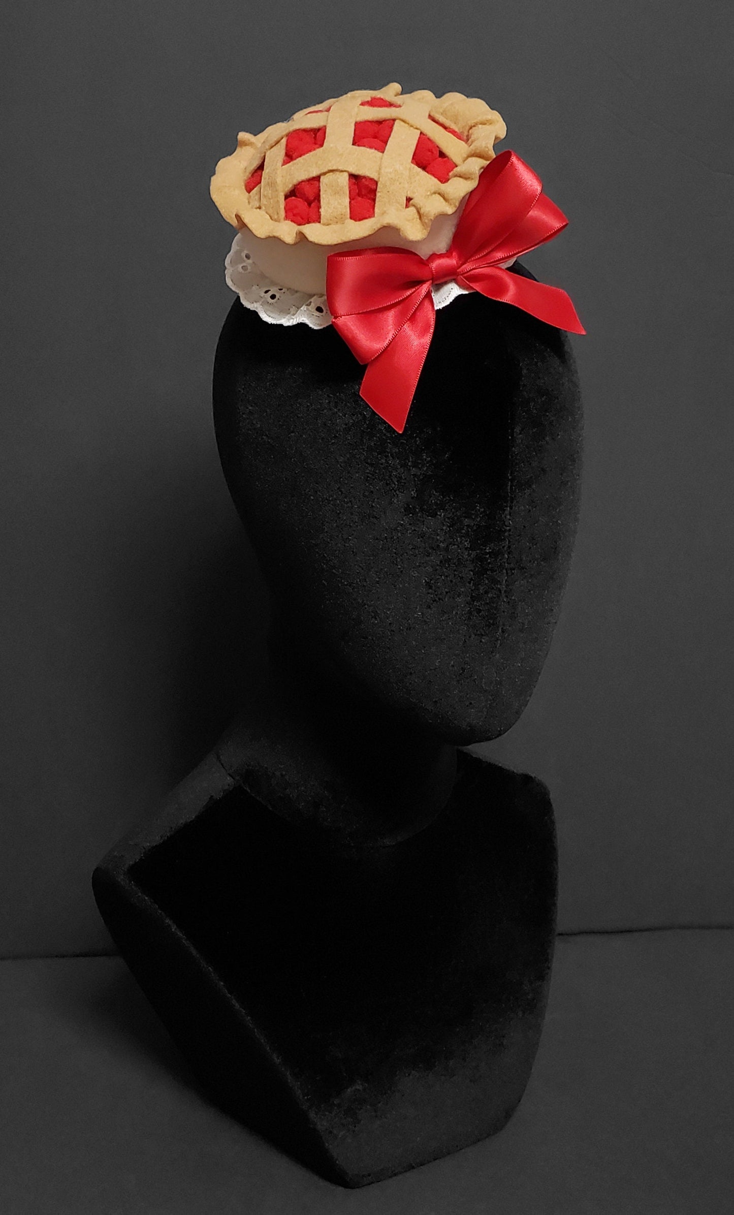 Sweet Cherry Pie Fascinator Hat or Desk Decor ~ Made to Order