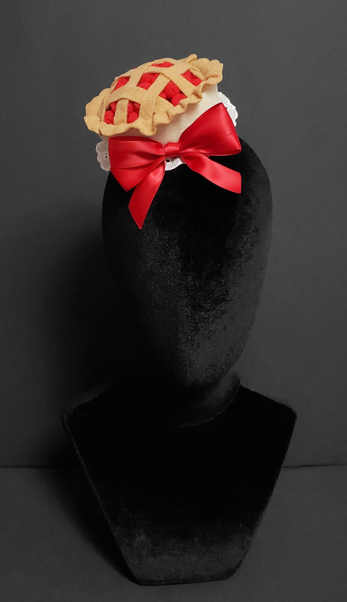 Sweet Cherry Pie Fascinator Hat or Desk Decor ~ Made to Order