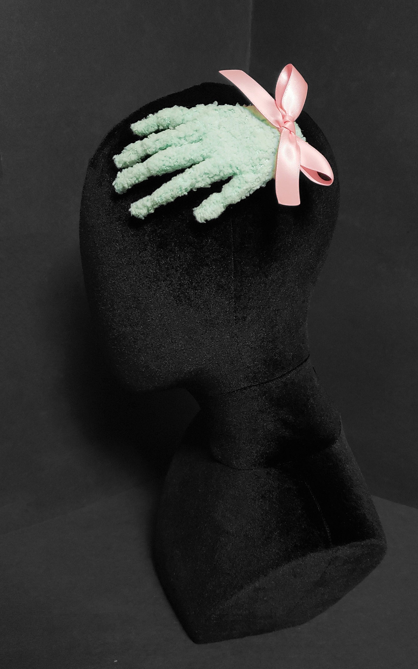 Creepy Cute Plushy Green Zombie Hand Barrette or Desk Decor ~ Made to Order