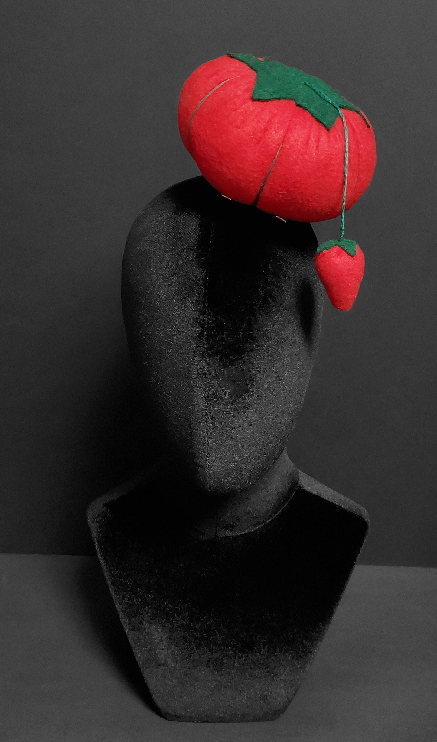 Giant Tomato Pin Cushion Fascinator Hat ~ Made to Order