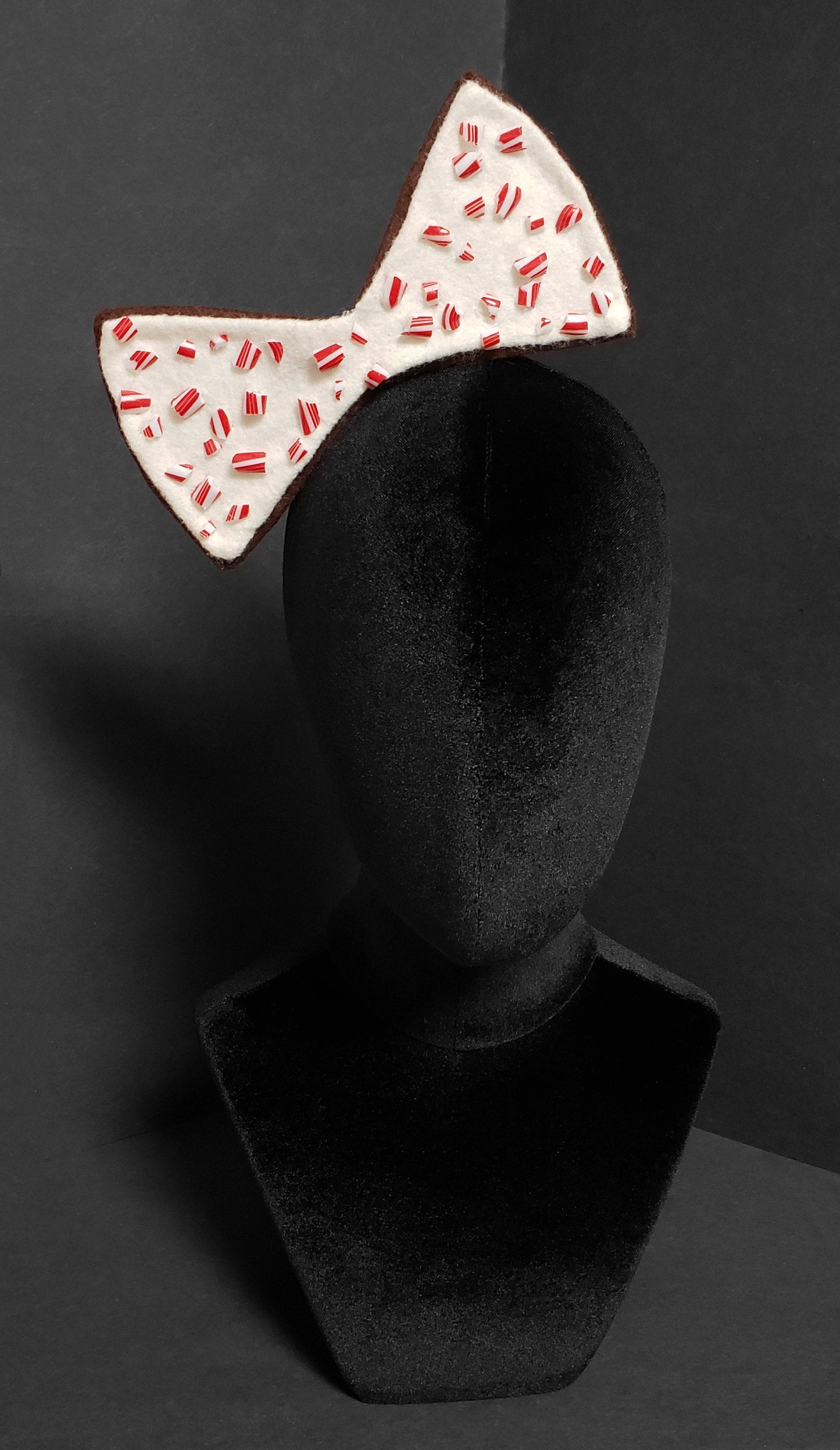 Sweet Chocolate Peppermint Bark Christmas Bow Headband ~ Made to Order
