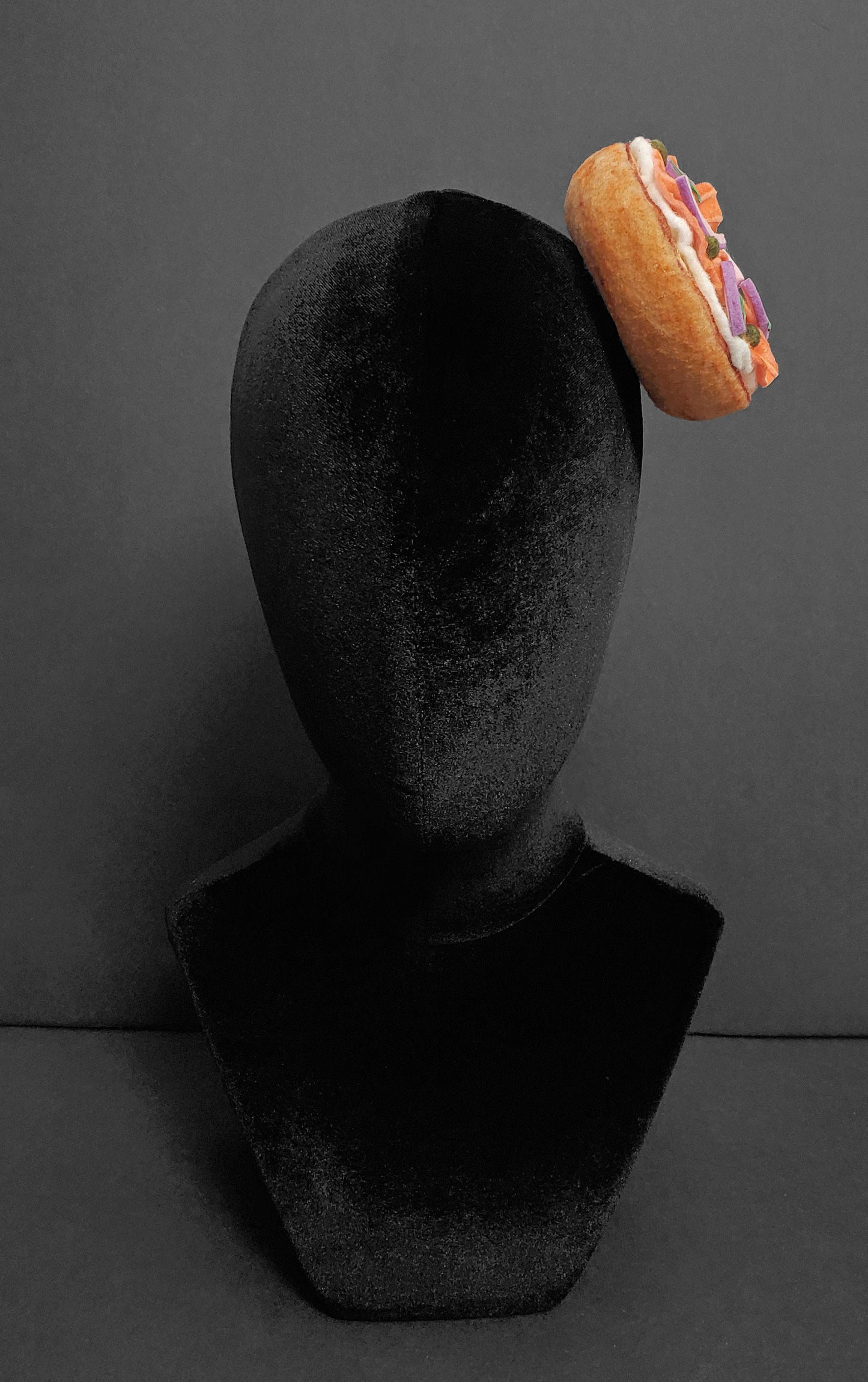 Delicious Bagel and Lox Fascinator Hat or Desk Decor ~ Made to Order