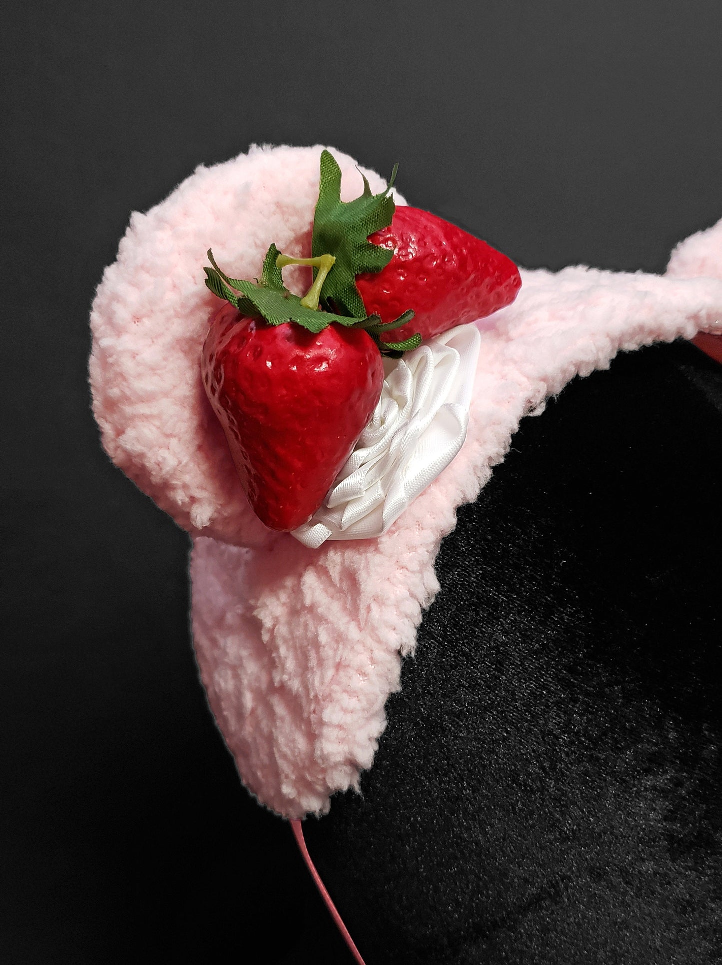 Sweet Pink Strawberry Ice Cream Bear Headdress ~ Made to Order