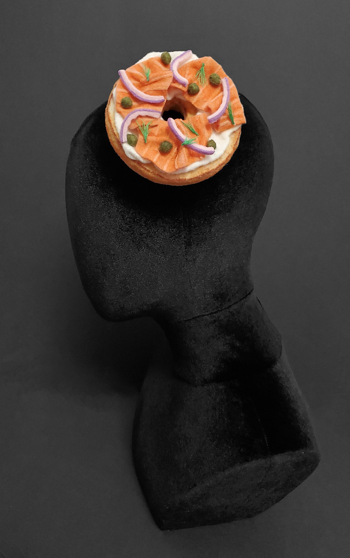 Delicious Bagel and Lox Fascinator Hat or Desk Decor ~ Made to Order