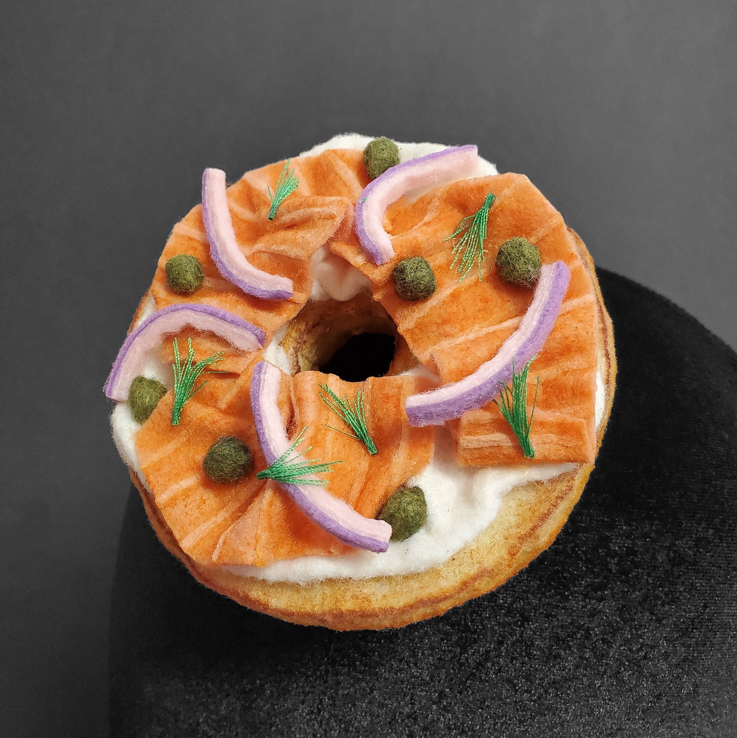 Delicious Bagel and Lox Fascinator Hat or Desk Decor ~ Made to Order