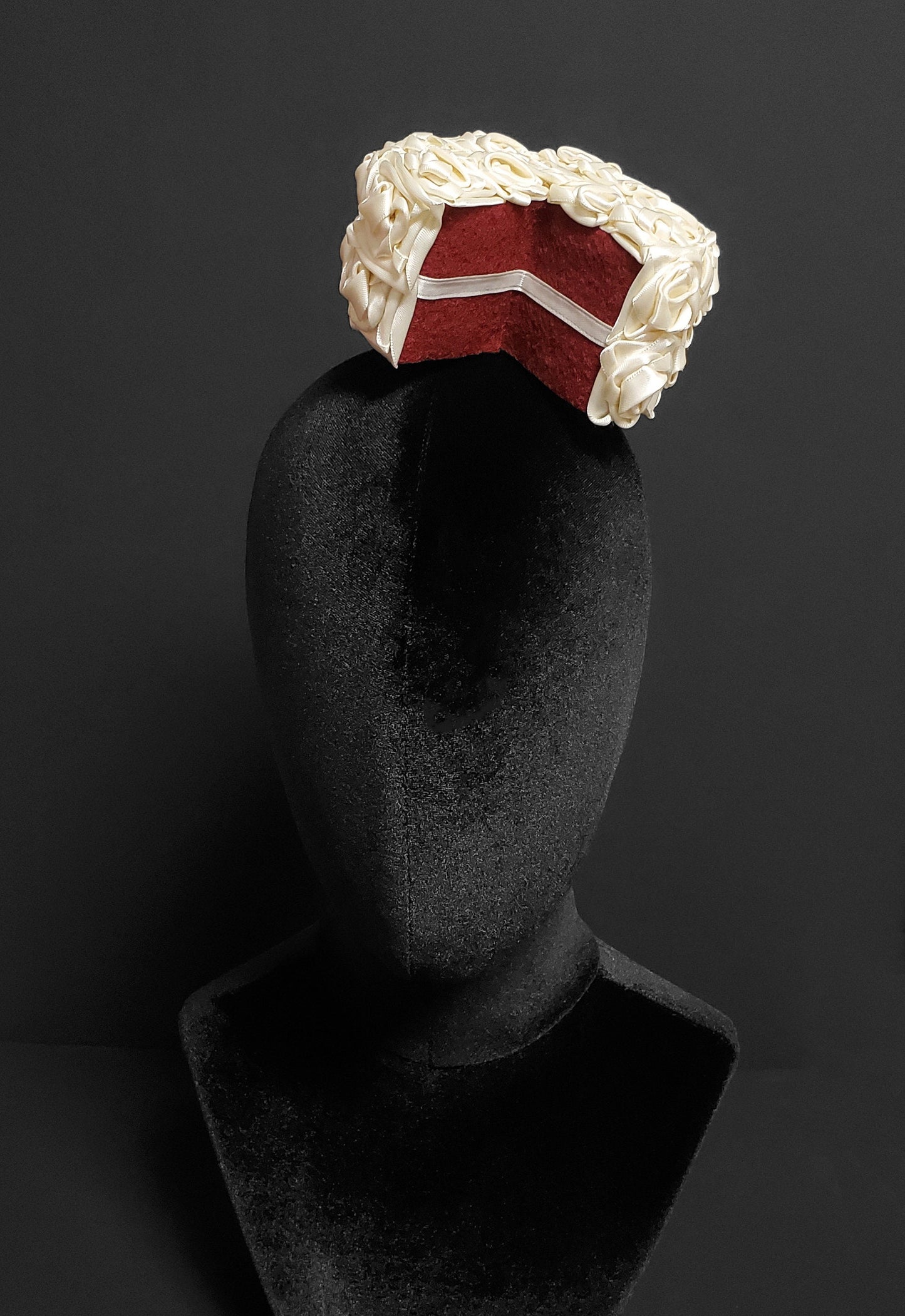 Sweet Satin Frosted Red Velvet Cake Fascinator or Desk Decor ~ Made to Order