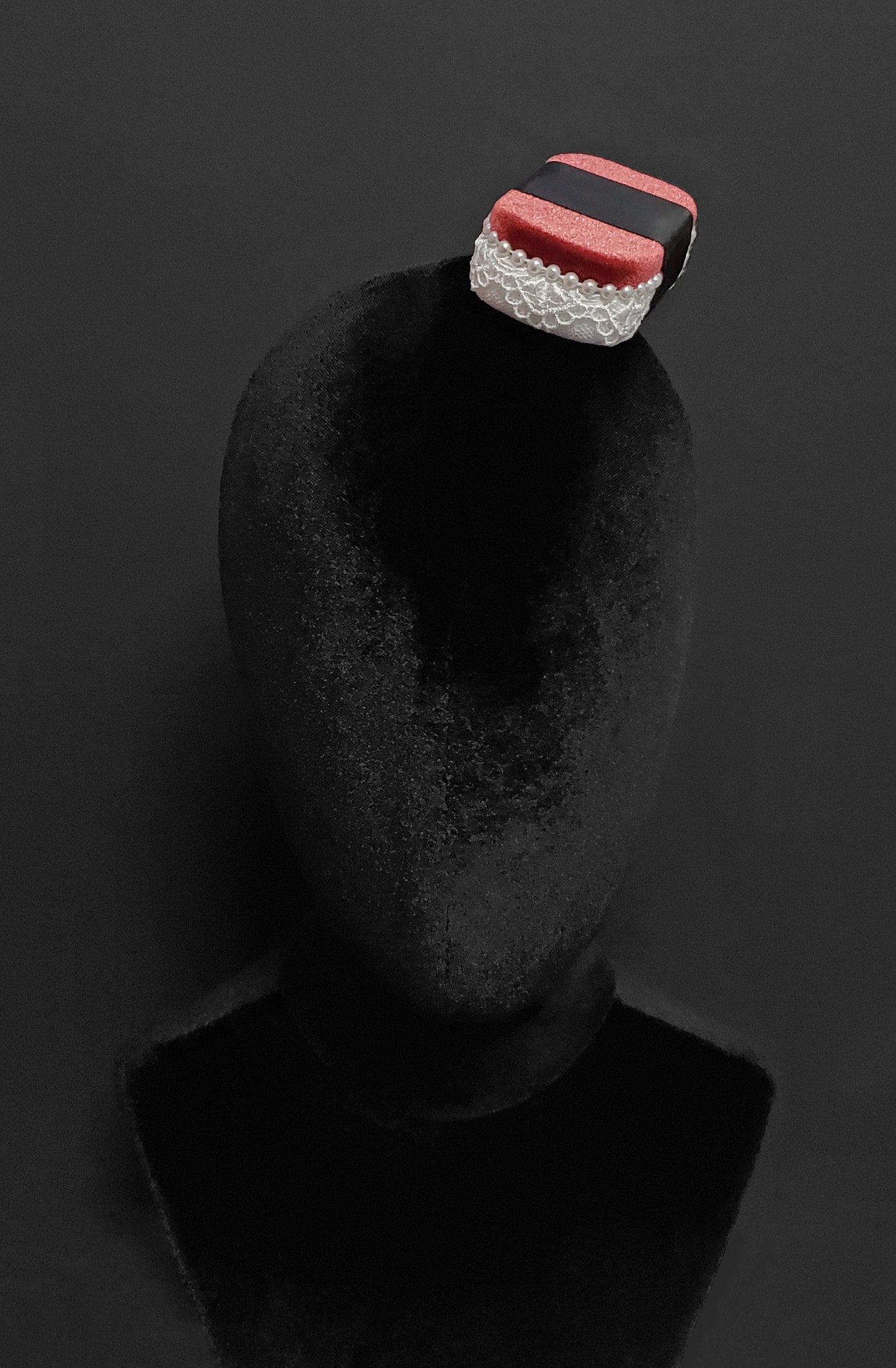 Elegant Velvet and Lace Spam Musubi Hair Clip or Desk Decor ~ Made to Order