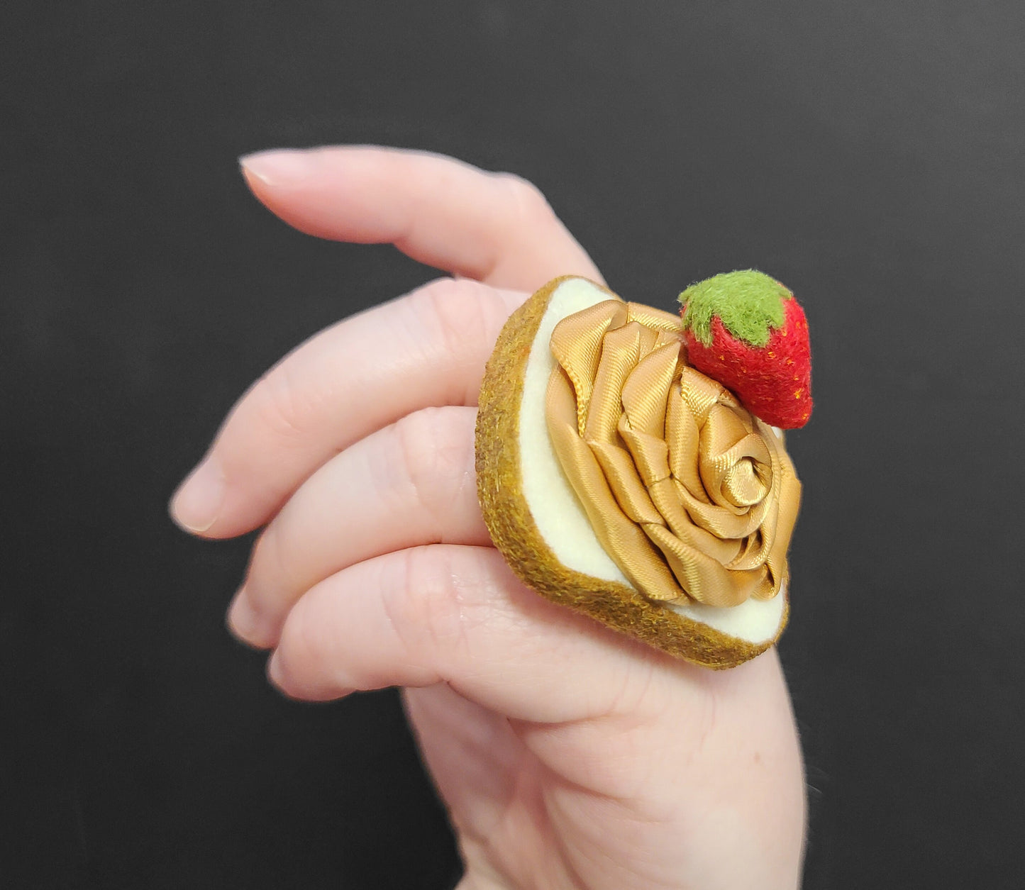 Delicious Peanut Butter and Strawberry Jelly Ring, Hair Clip, Or Pin ~ Made to Order