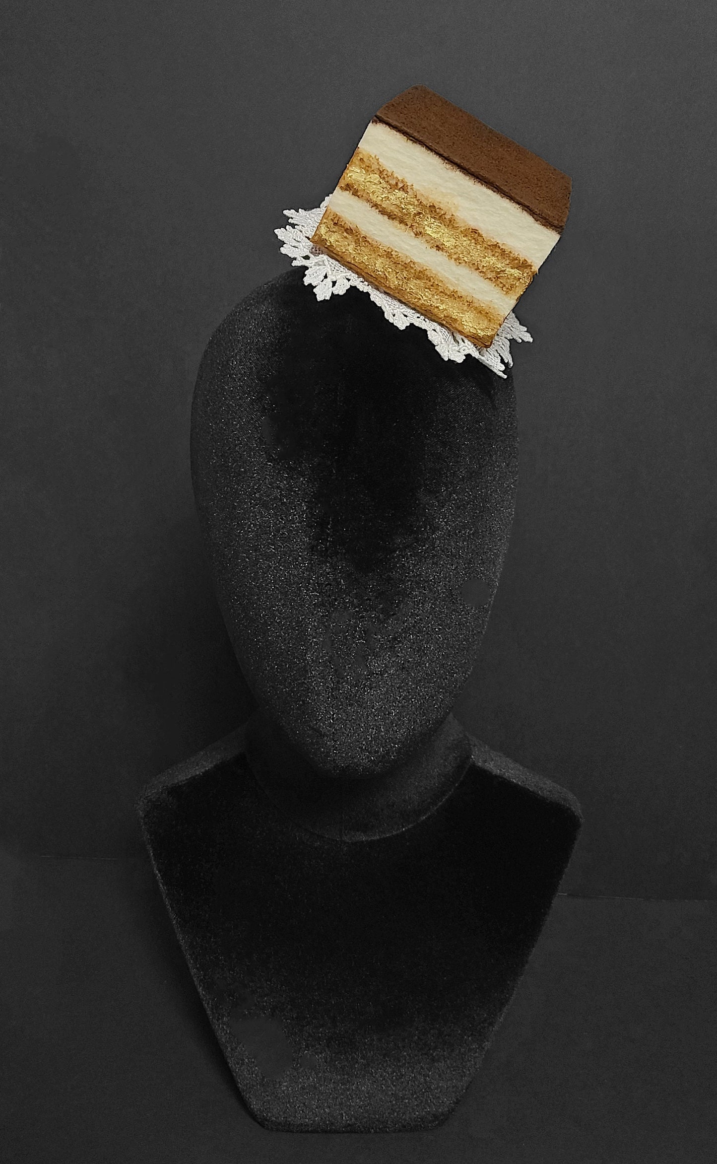 Sweet Tiramisu Cake Fascinator Hat ~ Made to Order