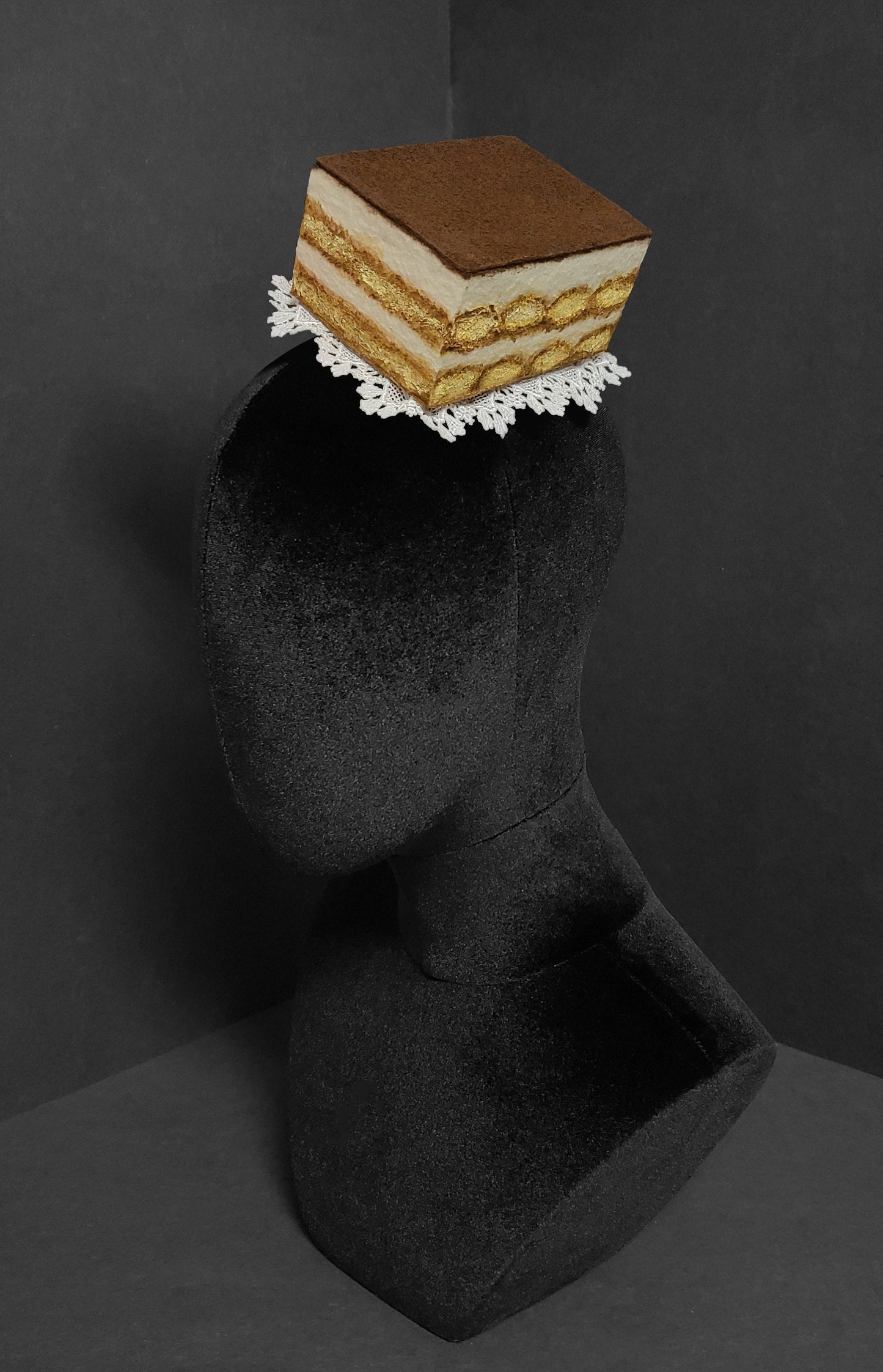 Sweet Tiramisu Cake Fascinator Hat ~ Made to Order