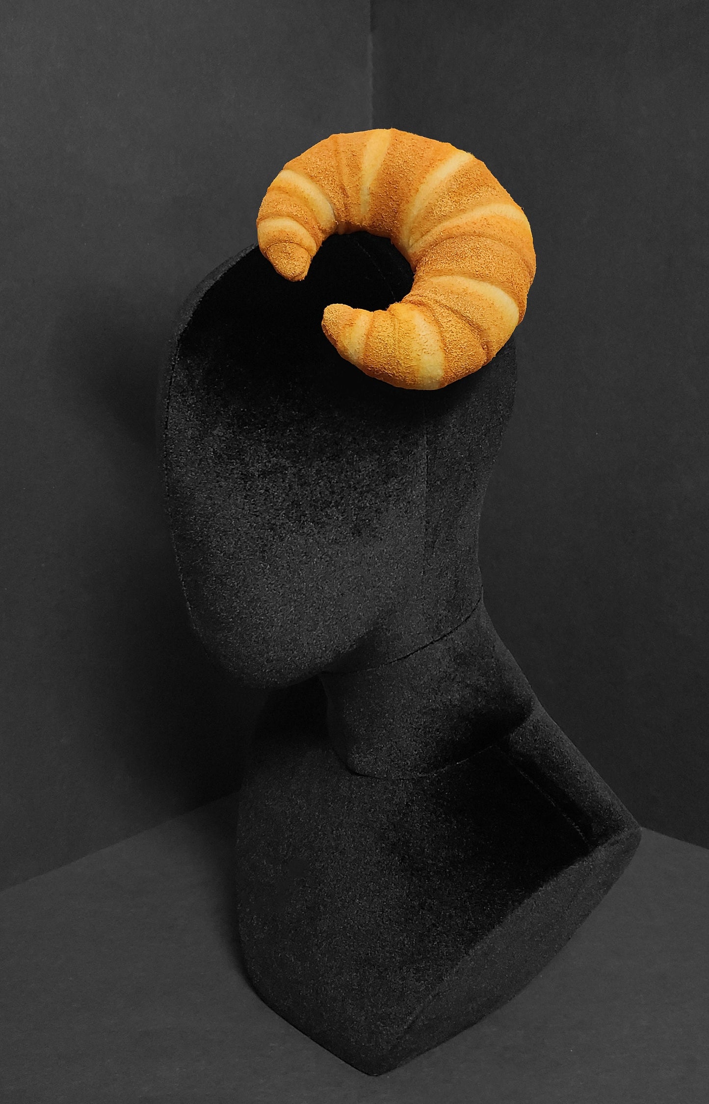Flaky Golden Croissant Fascinator Hat ~ Made to order