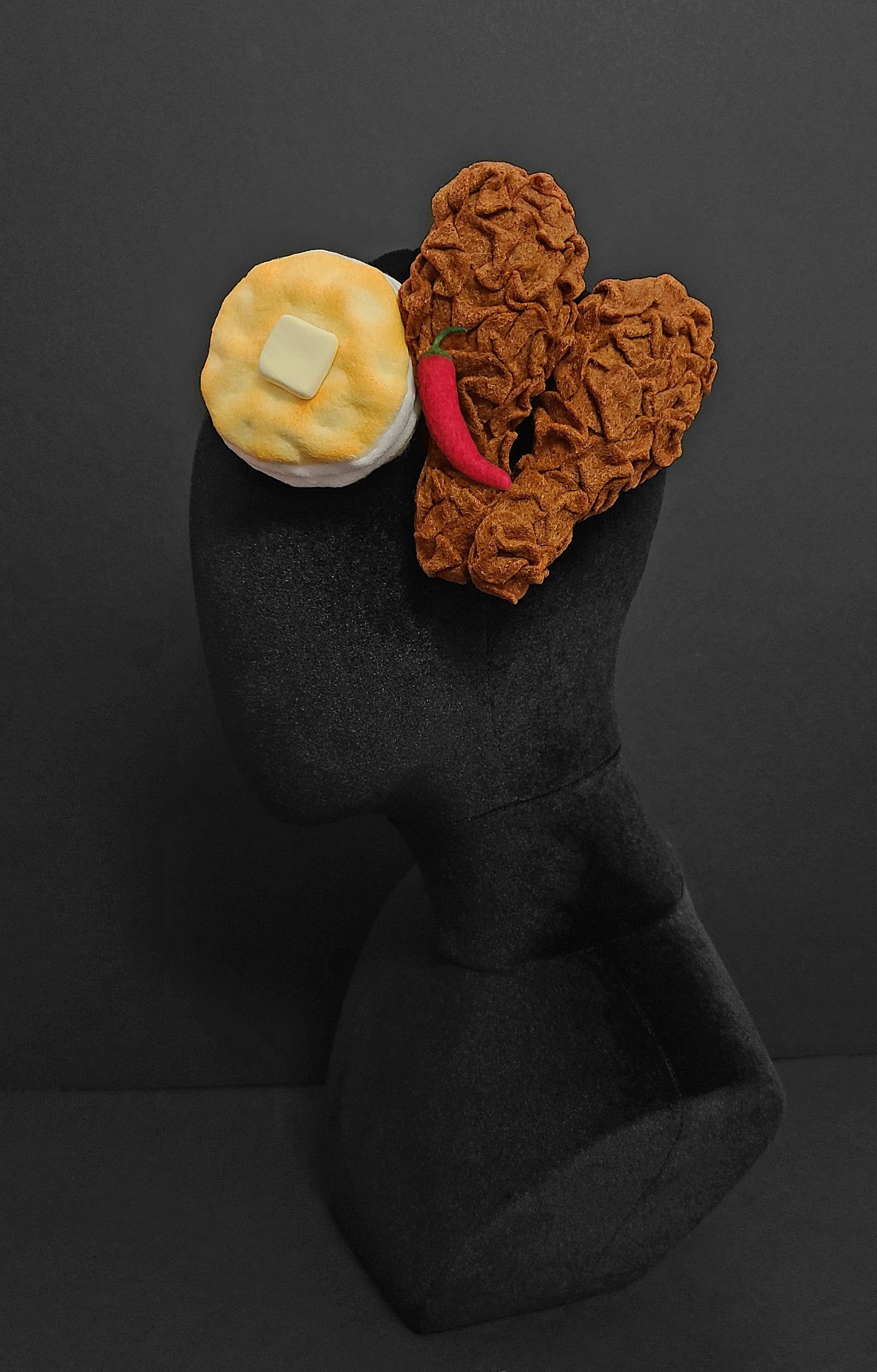Spicy or Mild Fried Chicken and Biscuit Fascinator Hat ~ Made to Order