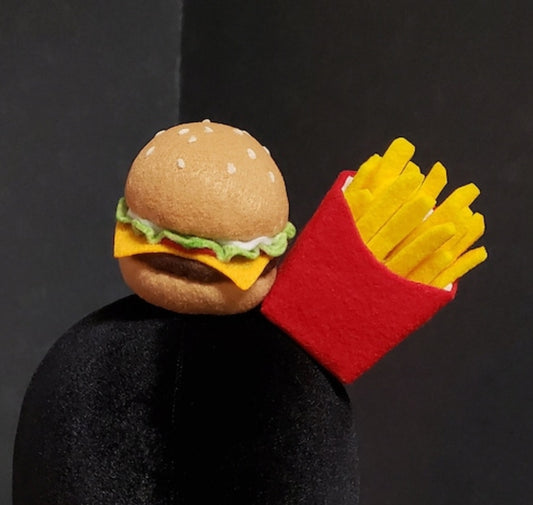 Burger and Fries Fascinator or Desk Decor ~ Made to Order