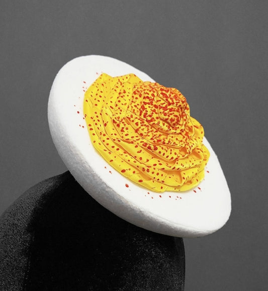Giant Deviled Egg Fascinator Hat or Desk Decor ~ Made to Order
