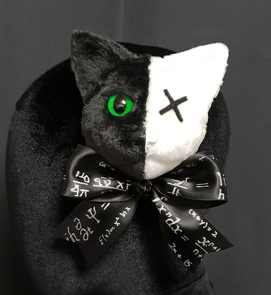 Black and White Schrödinger's Cat Fascinator ~ 9+ Eye Colors Available! ~ Made to Order